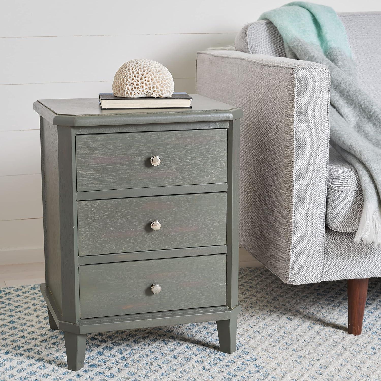 Joe Nightstand with Storage Drawers - Ash Grey - Safavieh.