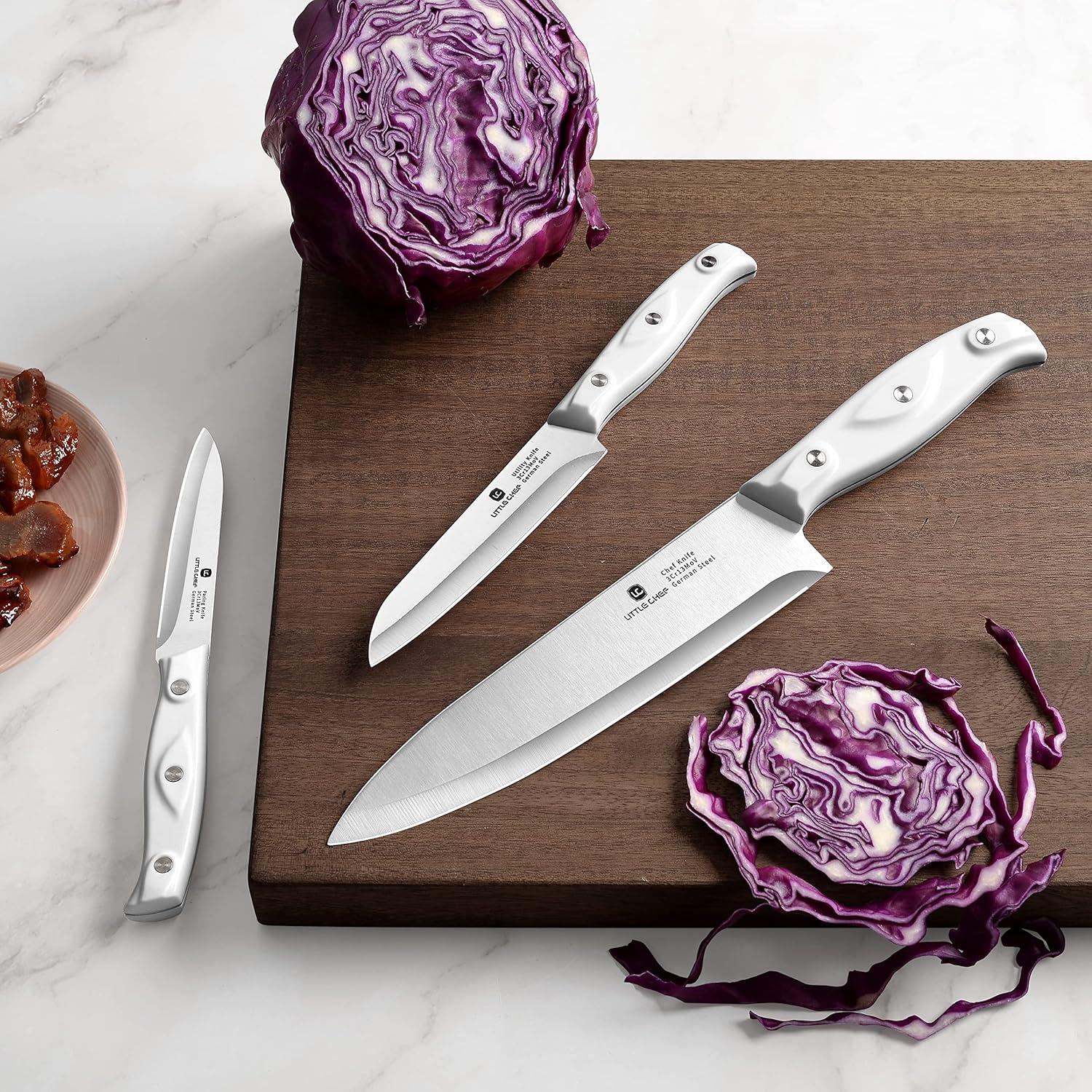 3PCS Chef Knife, Ultra Sharp Kitchen Knife, High Carbon Stainless Steel Chef knife set