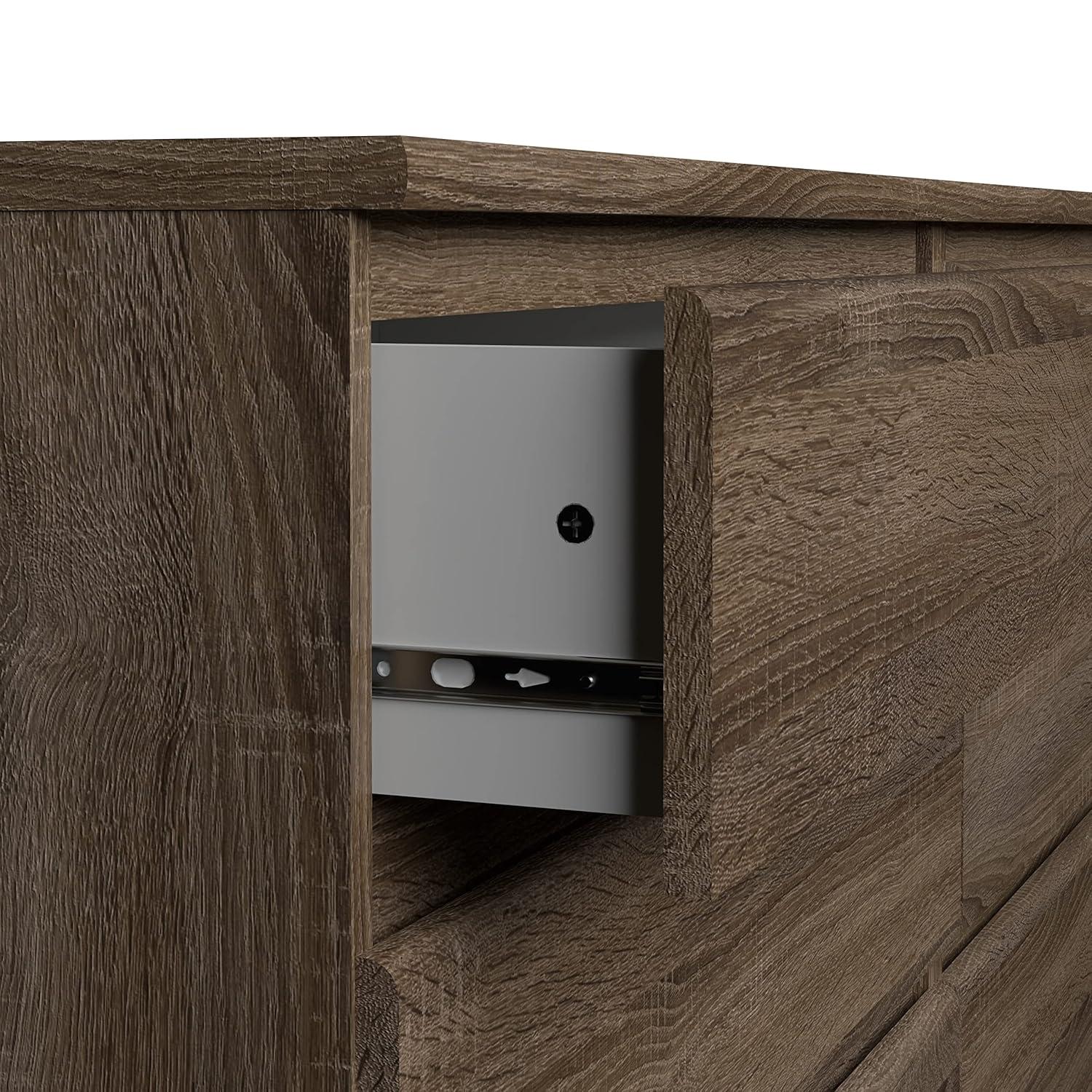 Wood Scottsdale 6 Drawer Double Dresser in Truffle Brown-Tvilum