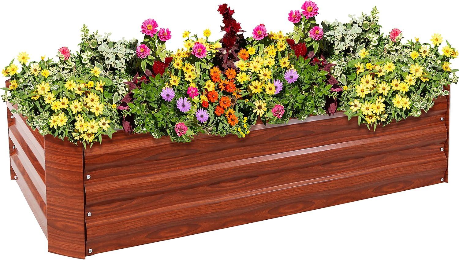 Ippolito Rectangular Galvanized Steel Raised Garden Bed