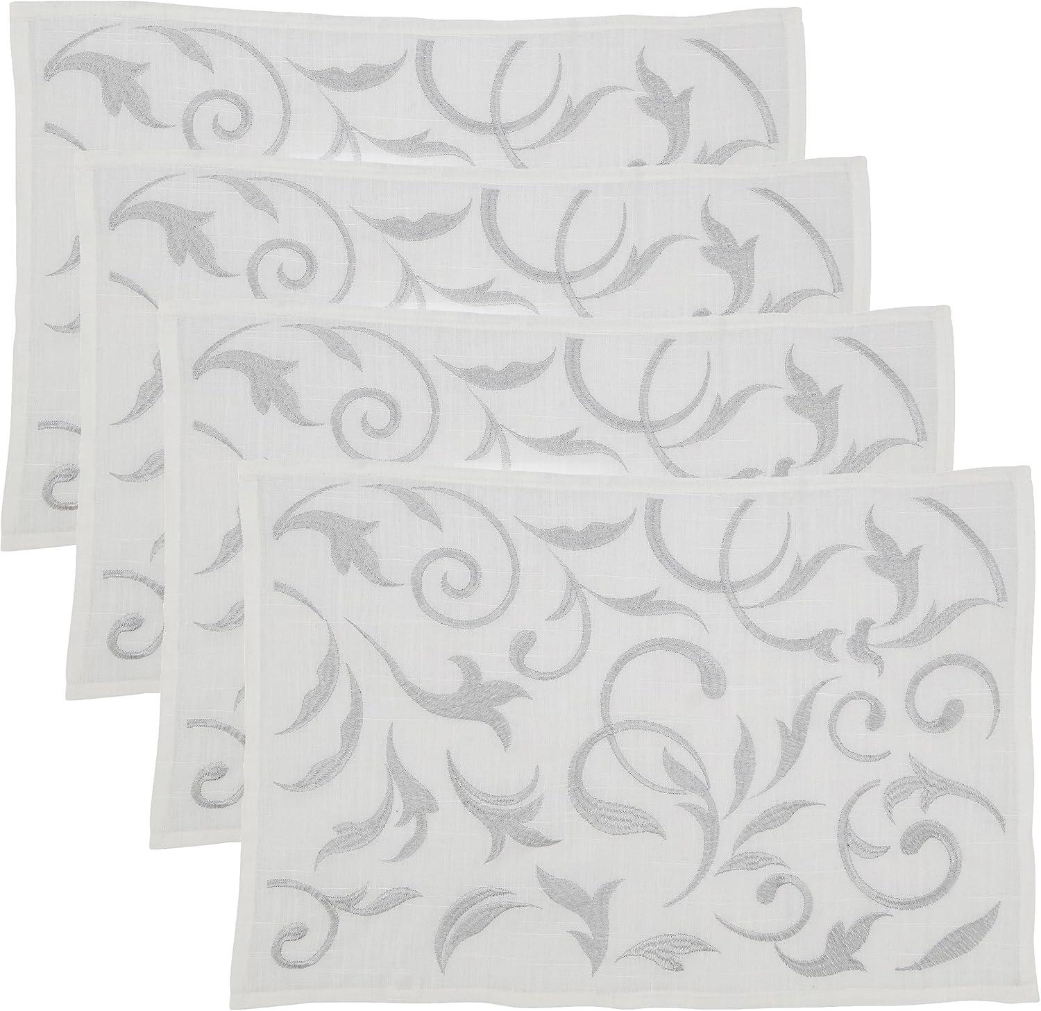Saro Zensi Collection Polyester No Pattern Rectangle Placemat (Set of 4)