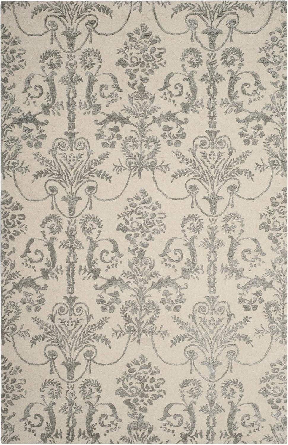 Bella BEL917 Hand Tufted Area Rug - Ivory/Grey - 5'x8' - Safavieh.