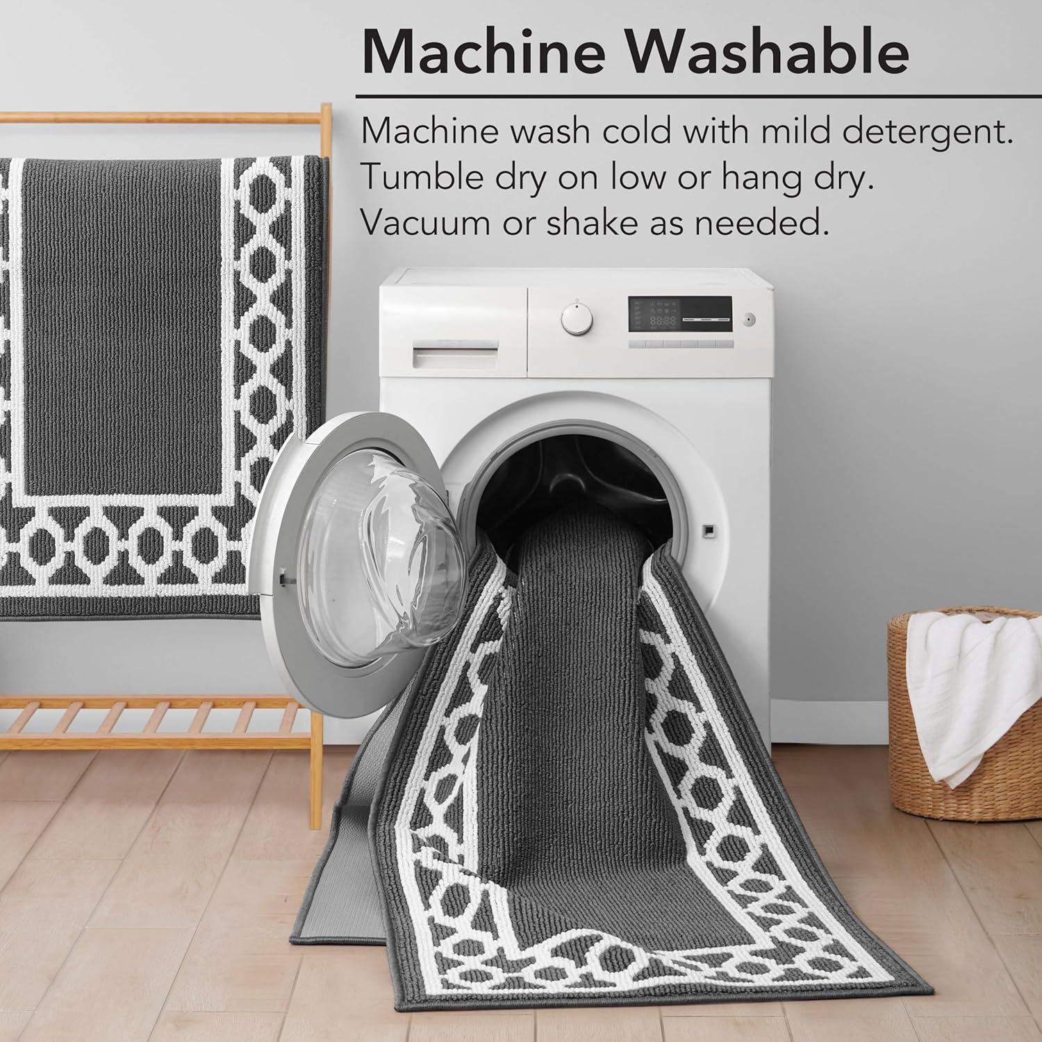 Tufted Performance Trellis Border Runner Rug