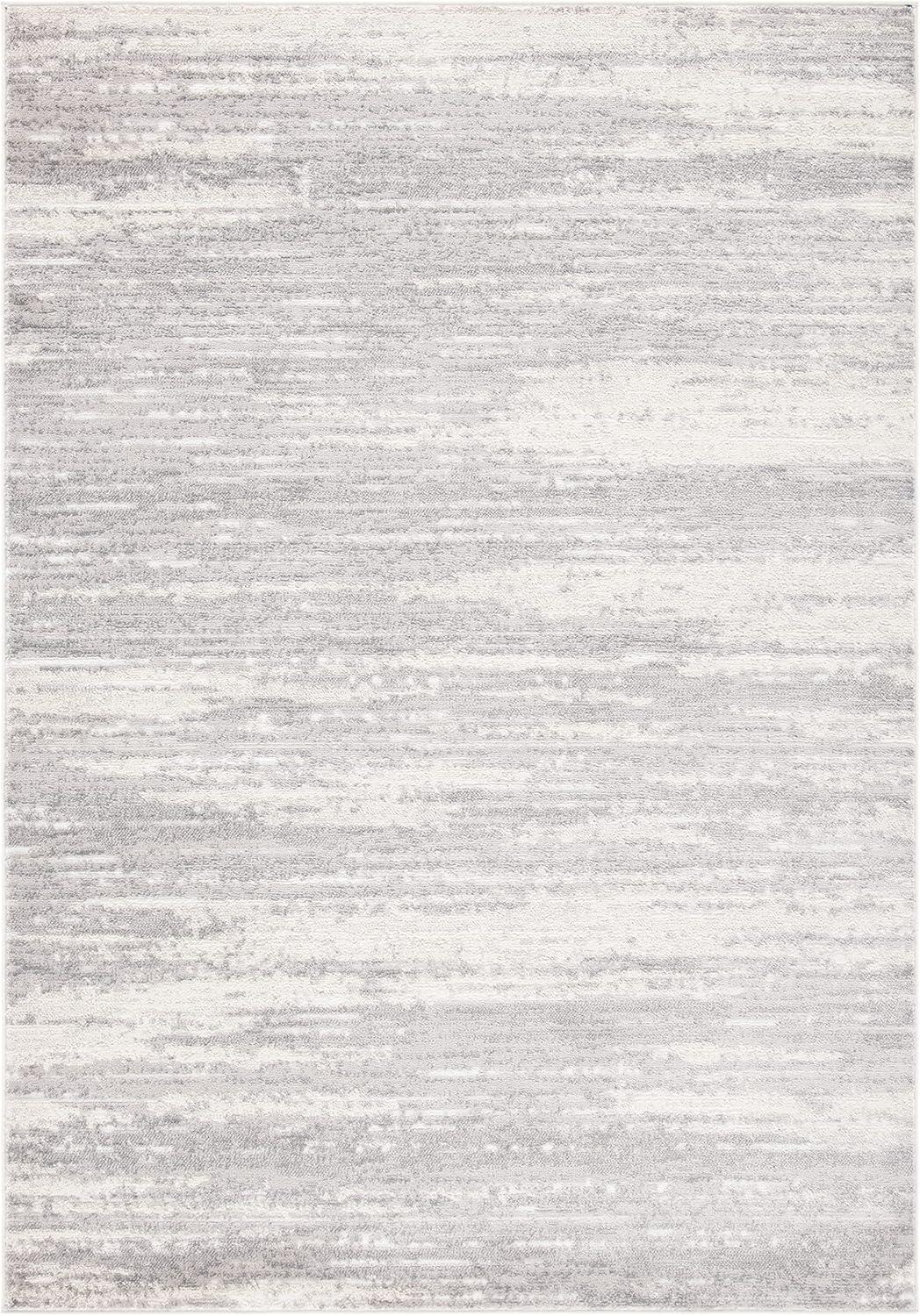 Skyler Light Grey/Ivory 9' x 12' Abstract Synthetic Area Rug