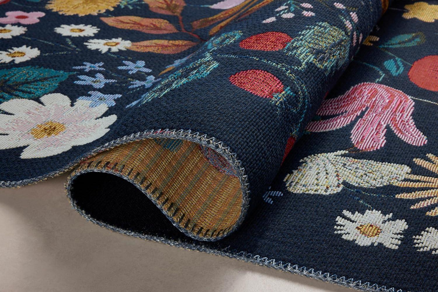 Rifle Paper Co. x Loloi Perennial Black/Navy Indoor / Outdoor Area Rug