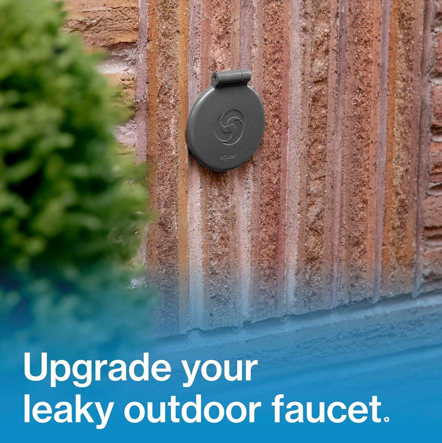 Aquor House Hydrant V1+ Frost Free Outdoor Faucet, Anti Siphon Valve with Quick Connect, Frost Proof Hose Bib Flush Wall Faucet, Slate Gray
