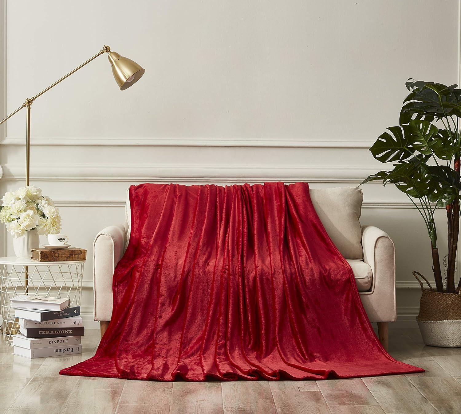 Red Full/Queen Super Soft Reversible Fleece Blanket