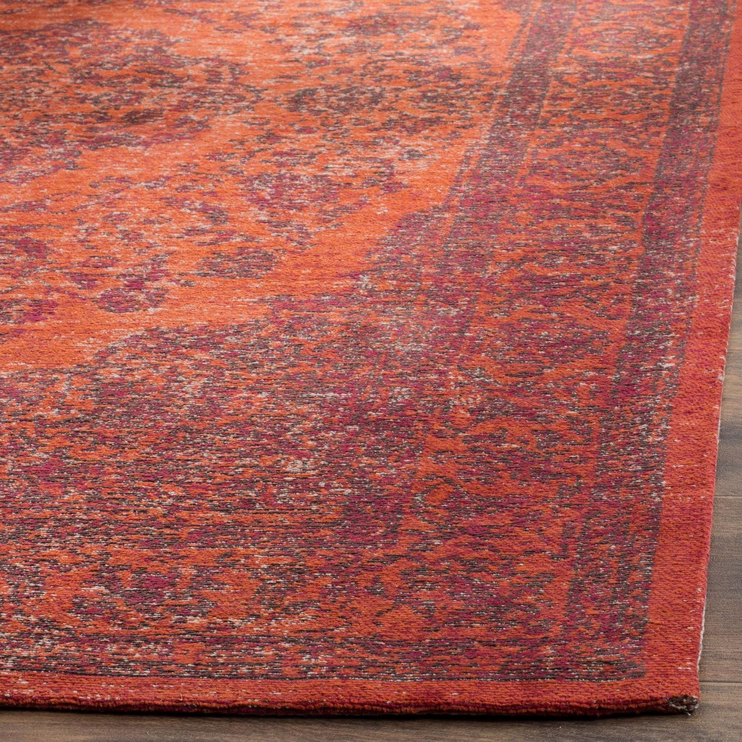 Classic Vintage Red and Orange Flat Woven Runner Rug