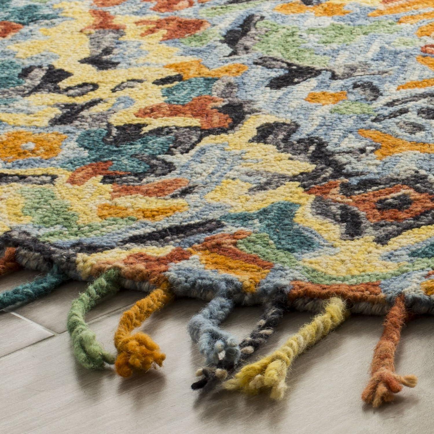Blossom BLM452 Hand Tufted Area Rug - Blue/Multi - 8' round - Safavieh.