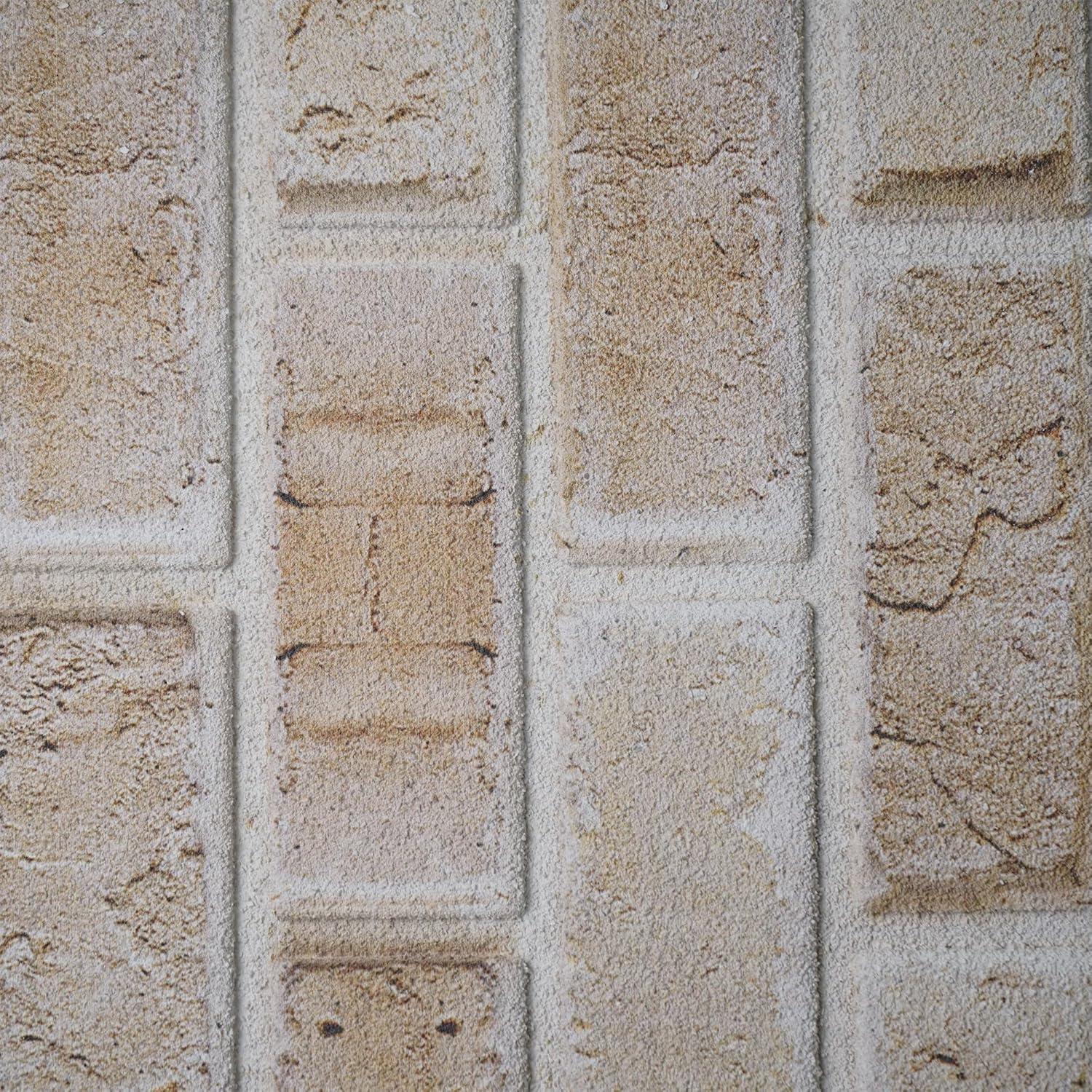 UPP Ultimate Premium Products 3D Brick Effect Wall Panels - Lightweight Styrofoam - Set of 9 Large Panels (20"x40") Covers 48 sq ft - Apply with Wall Adhesive - DIY Home Wall Cladding