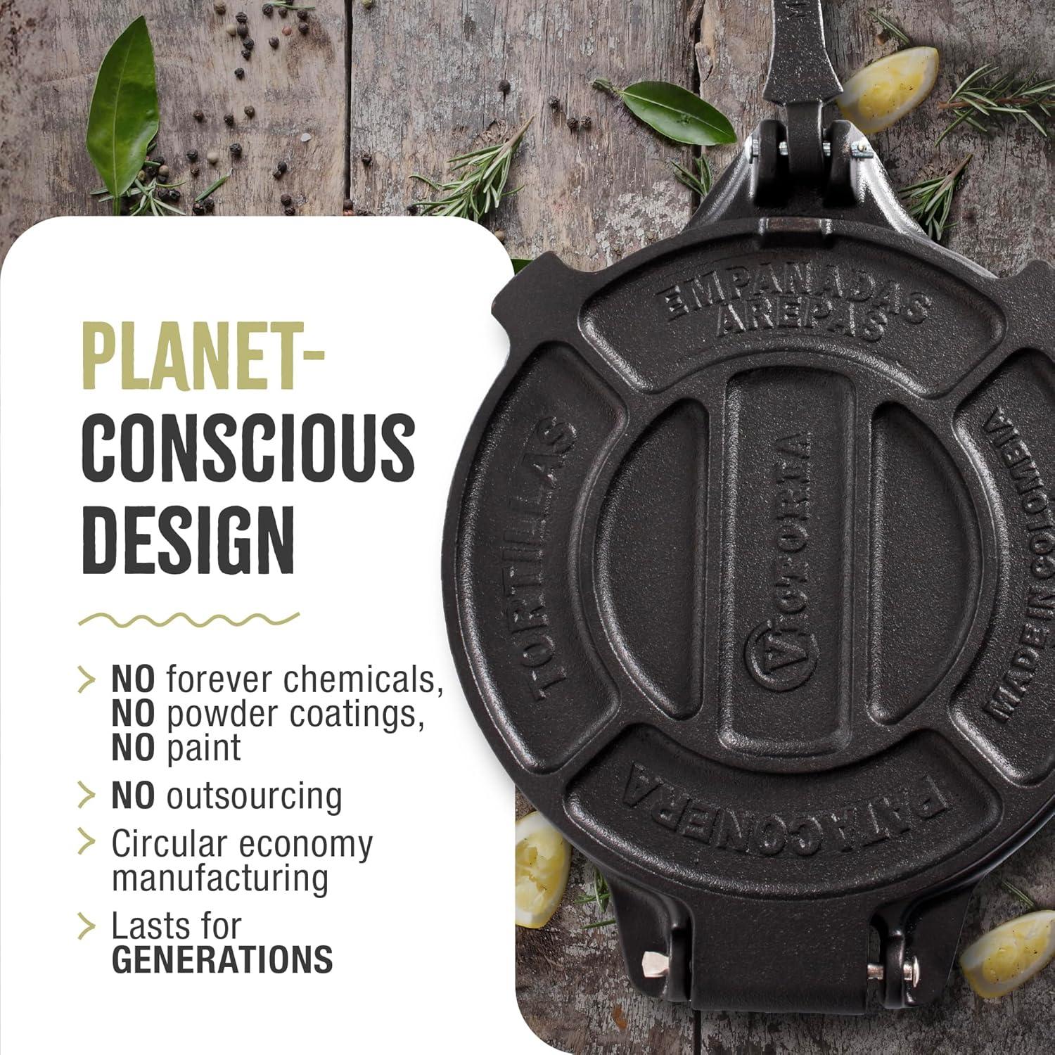 Victoria Cast Iron Tortilla Press - 8"