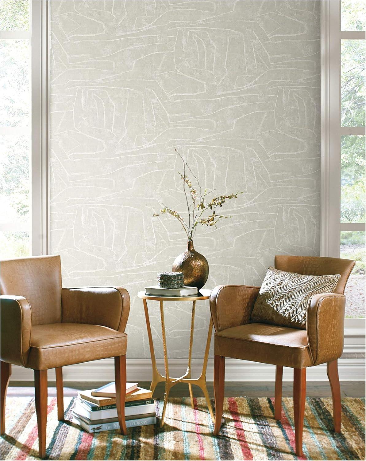 Beige Abstract Vinyl Peel and Stick Wallpaper Roll