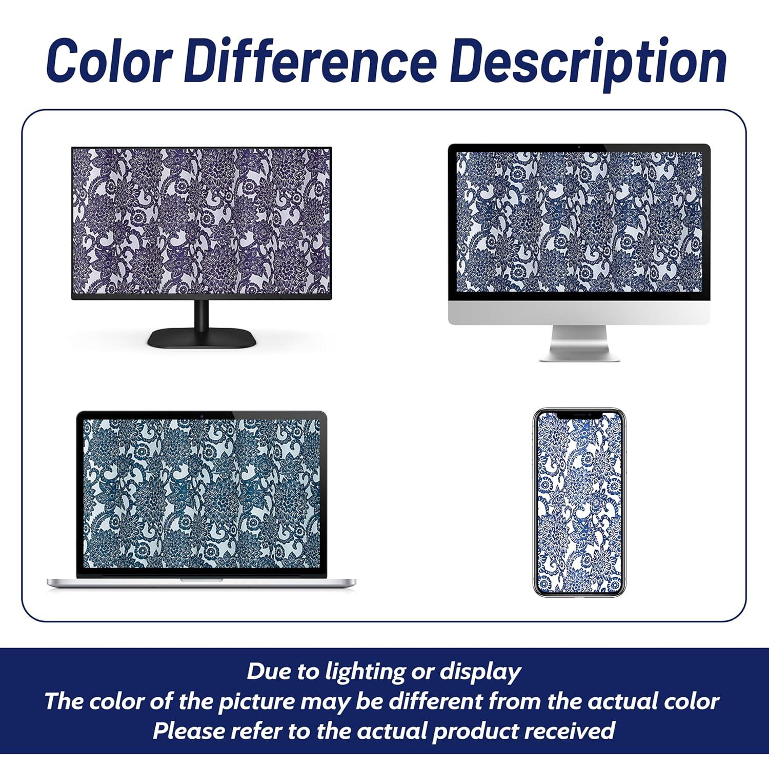 DriftAway Daisy Dahlia Blooming Flower/Floral Lined Thermal Insulated Energy Saving Window Curtain Valance for Living Room/Bedroom/Kitchen, 2 Layers, Rod Pocket, 52"x18"+2’’Header (Navy)