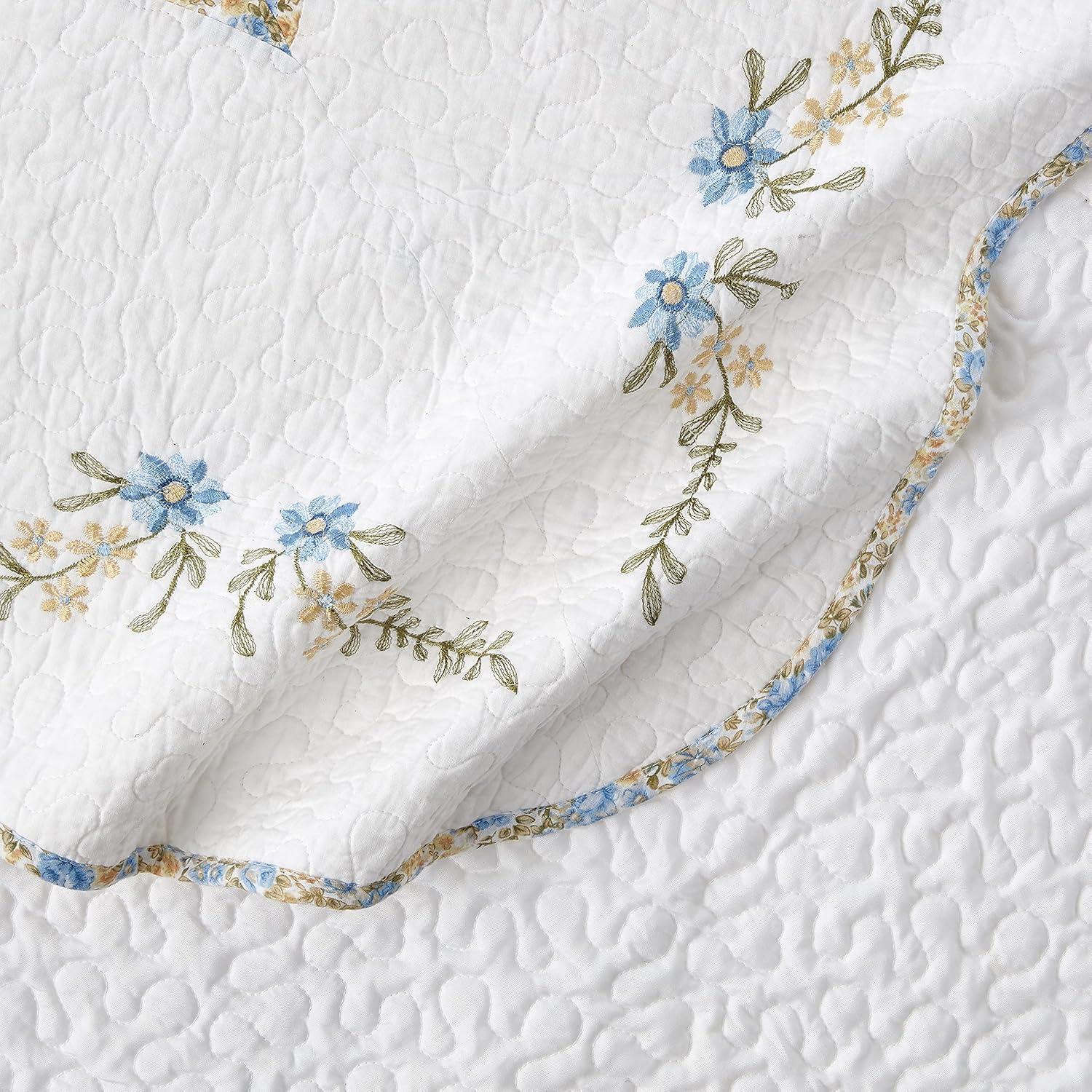 Heather Floral Embroidered Bedspread