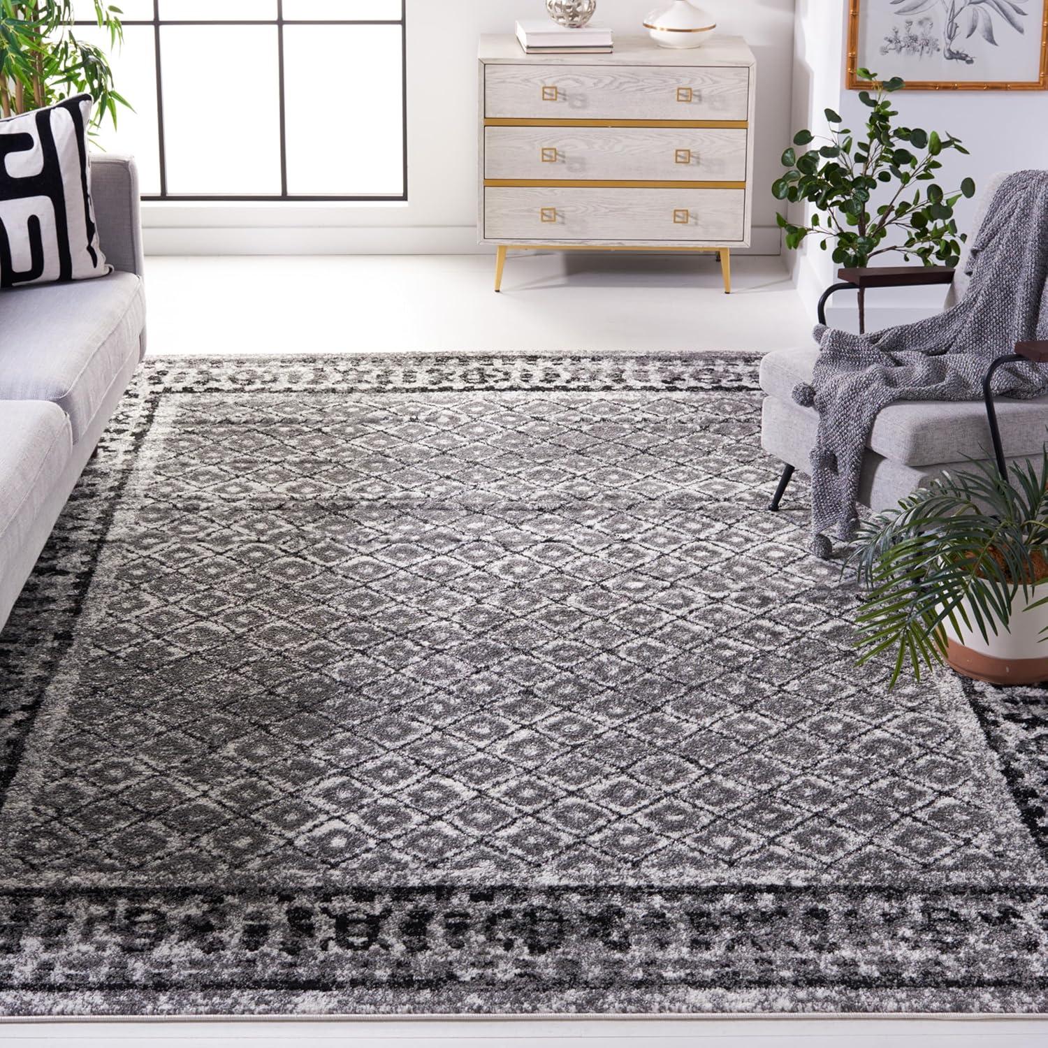 SAFAVIEH Adirondack Royston Traditional Area Rug, Ivory/Silver, 8' x 10'