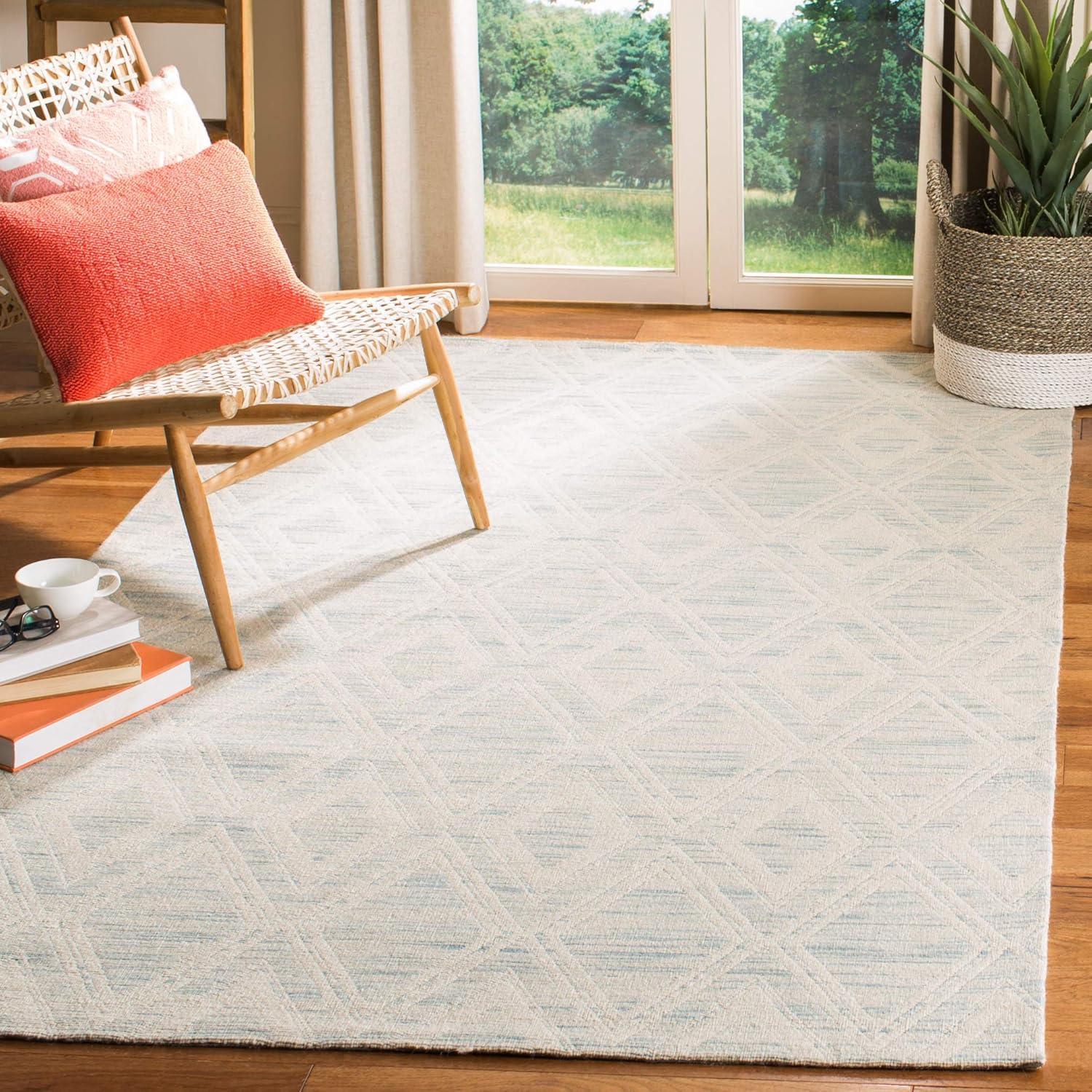 Marbella MRB312 Hand Loomed Indoor Area Rug - Light Blue/Ivory - 5'x8' - Safavieh