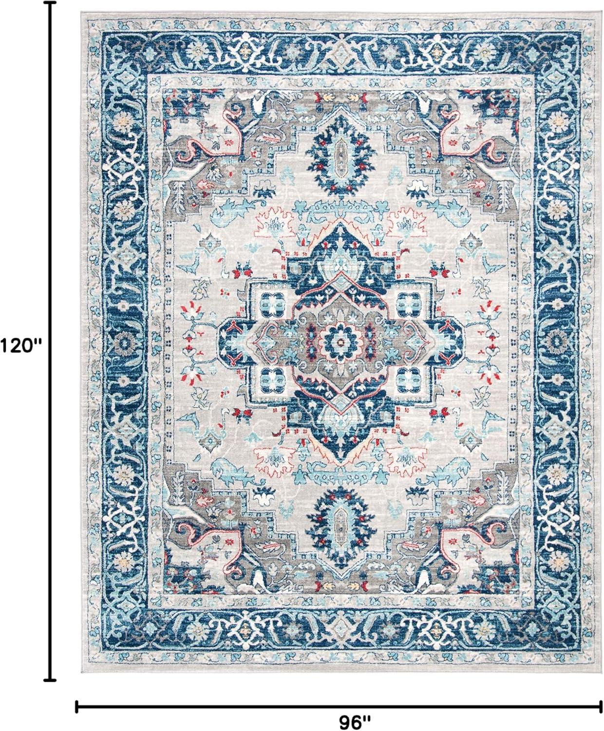 Brentwood BNT811 Power Loomed Area Rug - Light Grey/Blue - 8'x10' - Safavieh.