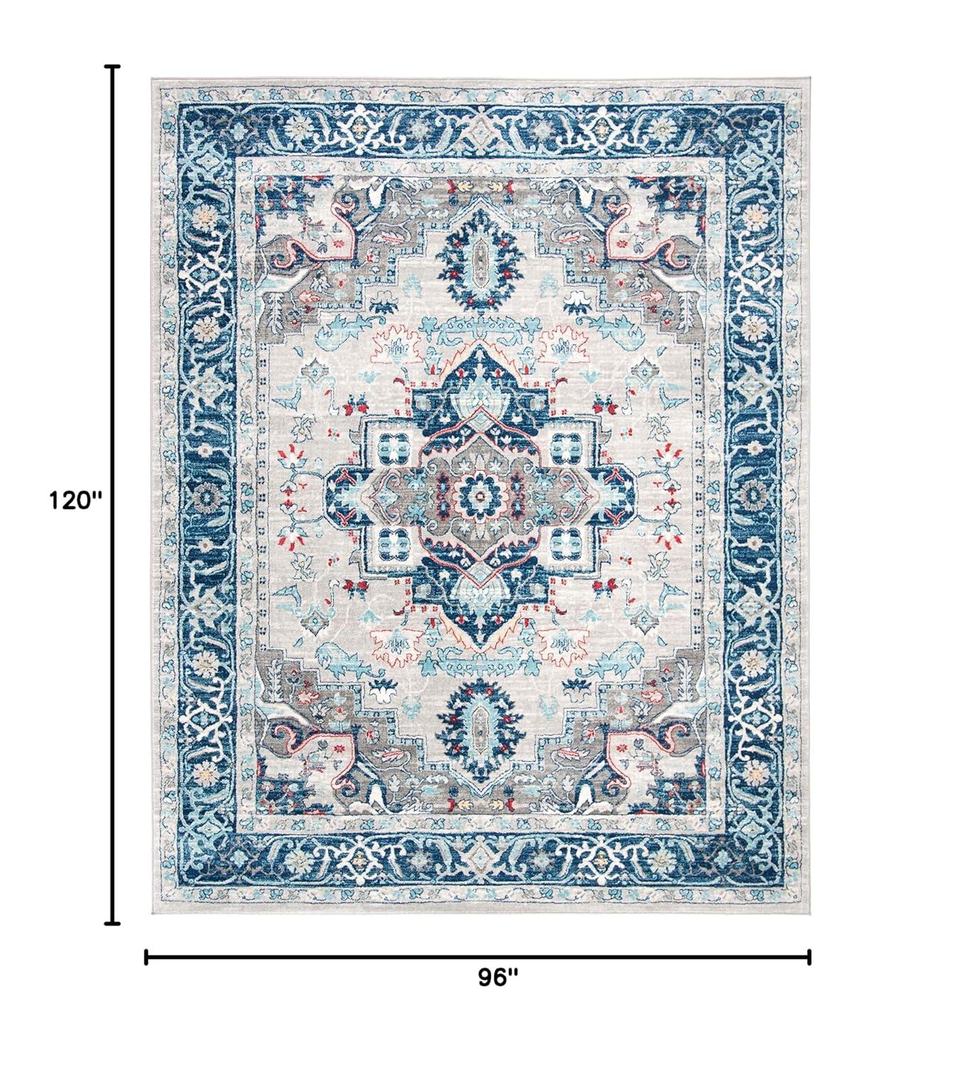Brentwood BNT811 Power Loomed Area Rug - Light Grey/Blue - 8'x10' - Safavieh.