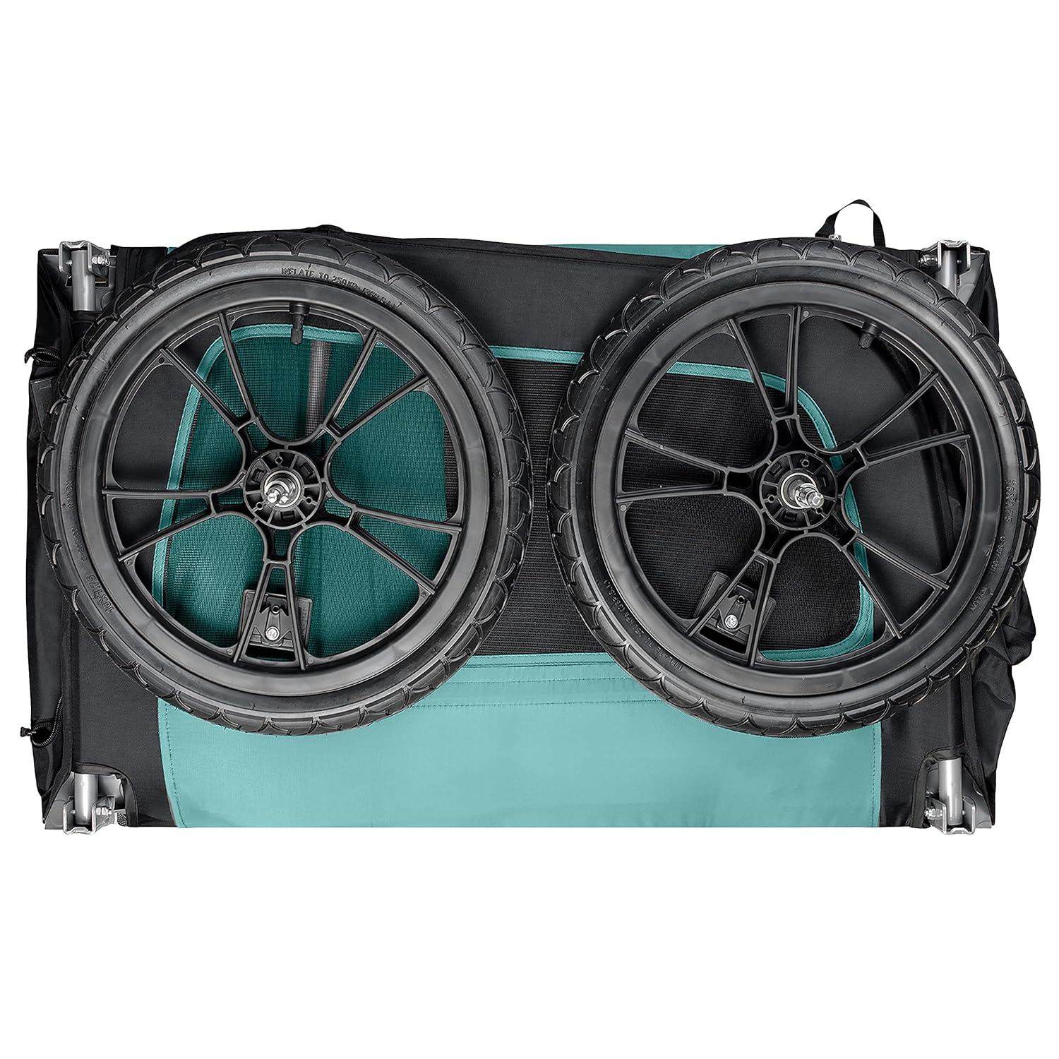 Retrospec Rover Waggin' Pet Bike Trailer - Small & Medium Sized Dogs Bicycle Carrier - Foldable Frame with 16 Inch Wheels - Non-Slip Floor & Internal Leash