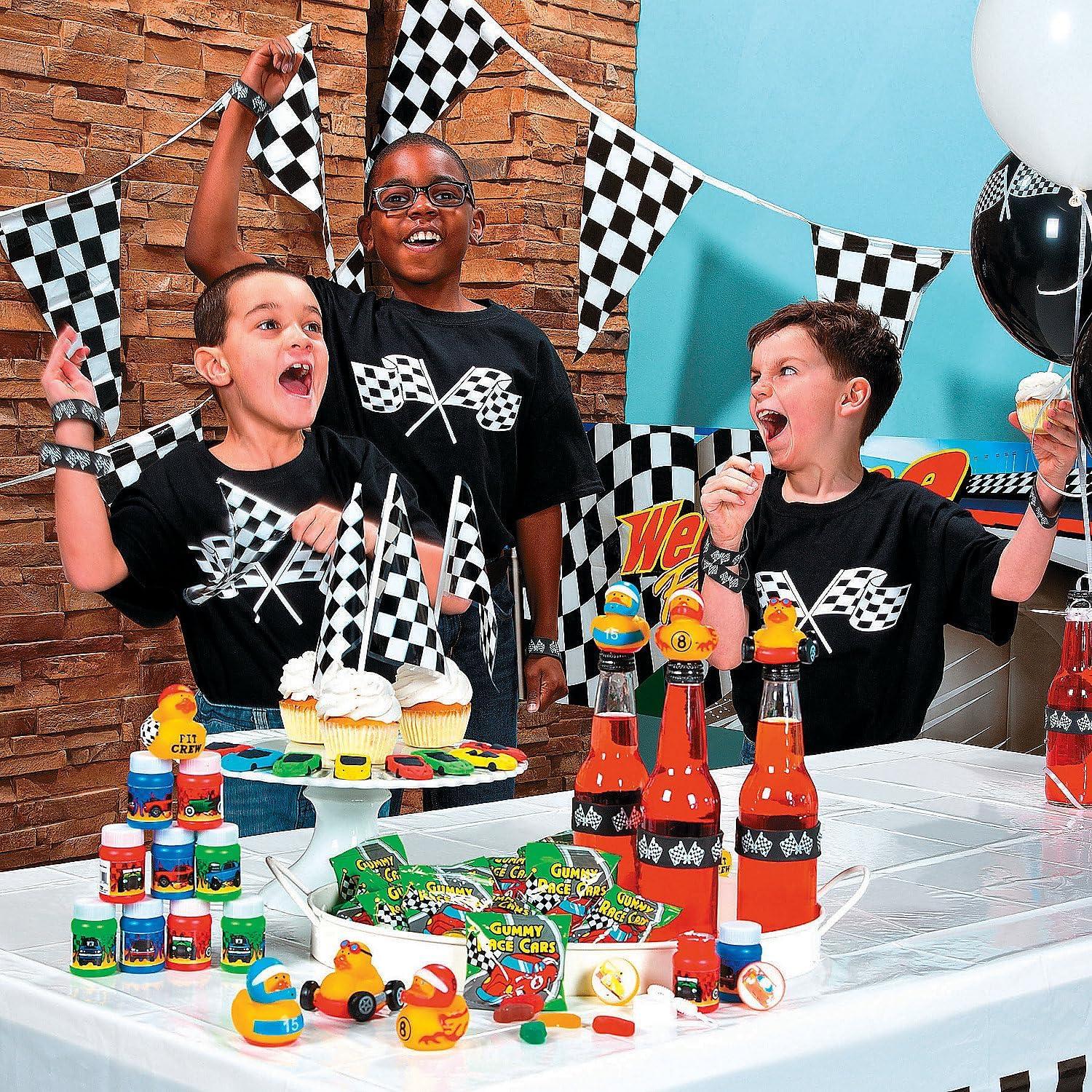 Fun Express Racing Pennant Party Decor 100ft - Colorful Outdoor Flags for Events Festivals Celebrations Parades & Outdoor Parties - Ideal for Decorations at Sporting Events Birthdays & More - 1 Piece