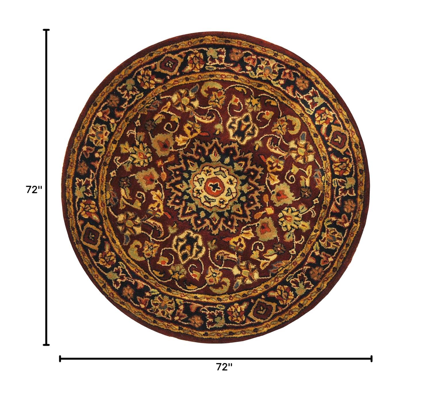 Classic CL362 Hand Tufted Area Rug - Burgundy/Navy - 6' Round - Safavieh.