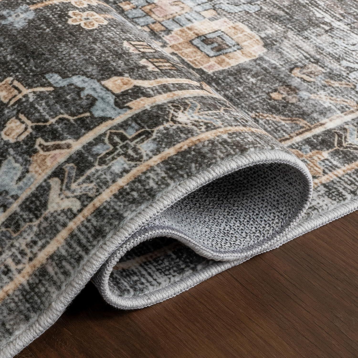 Nuloom Benica Multi Medallion Machine Washable Indoor Area Rug, 8' x 10', Greys