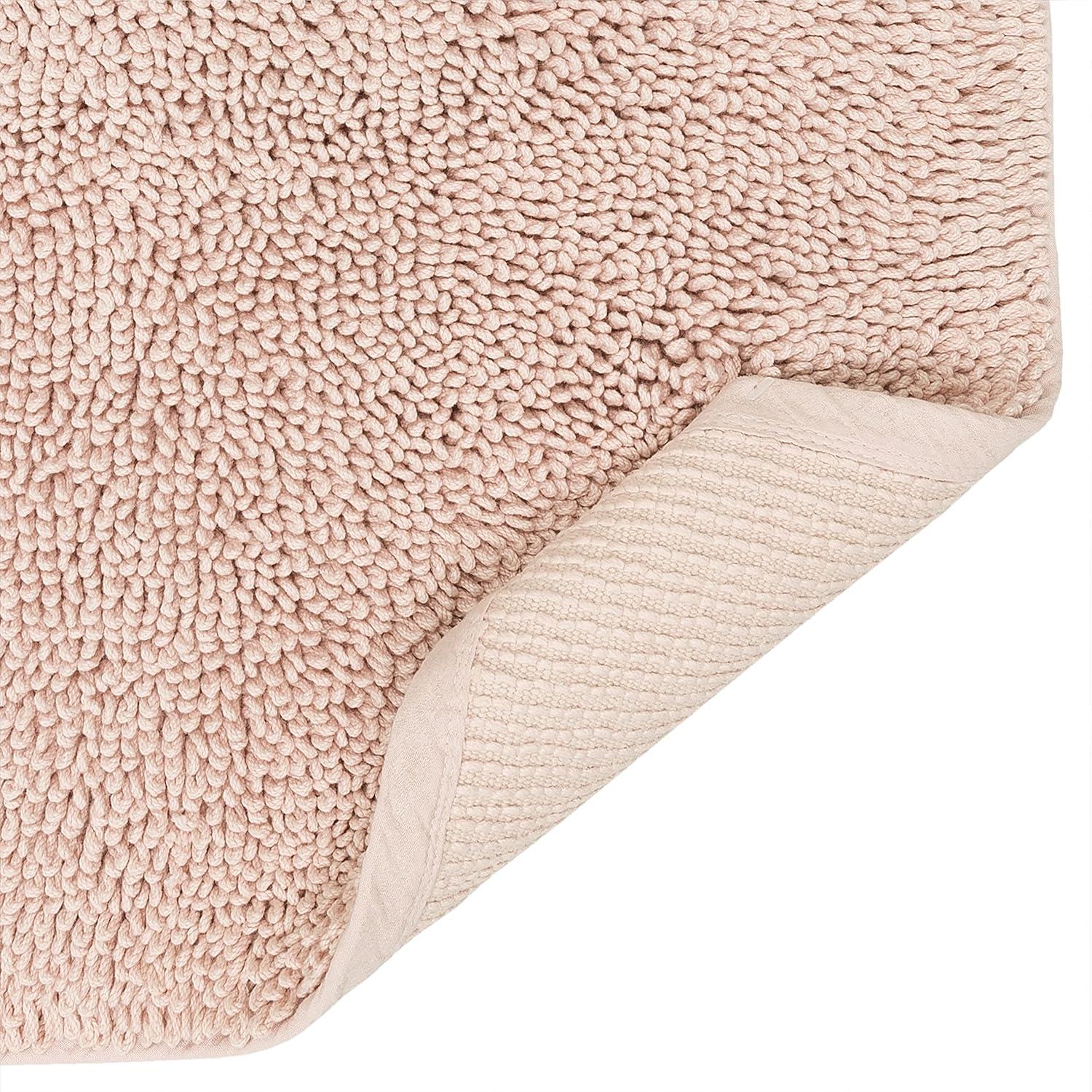 Blush Cotton High-Pile 24" x 60" Bath Rug