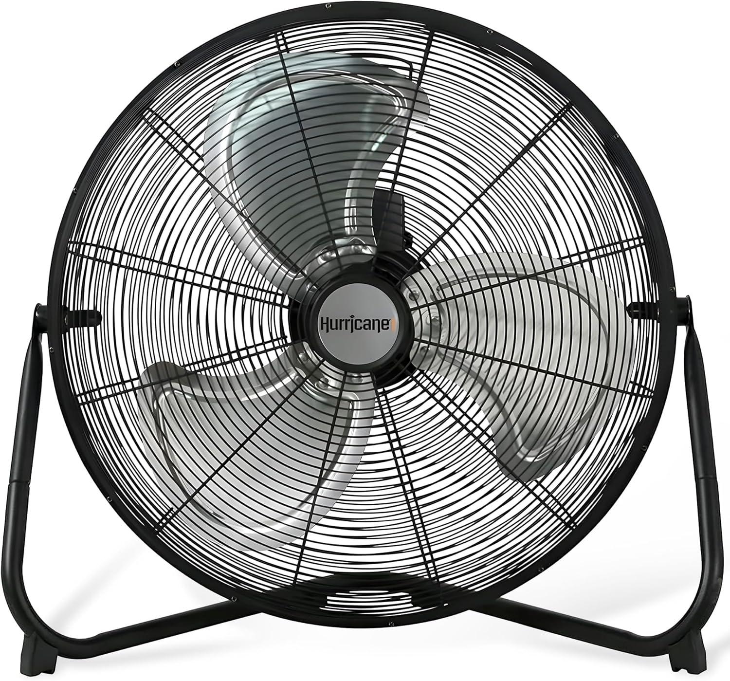 Hurricane Pro 20 Inch 3 Adjustable Speed High Velocity Metal Box Fan, Black