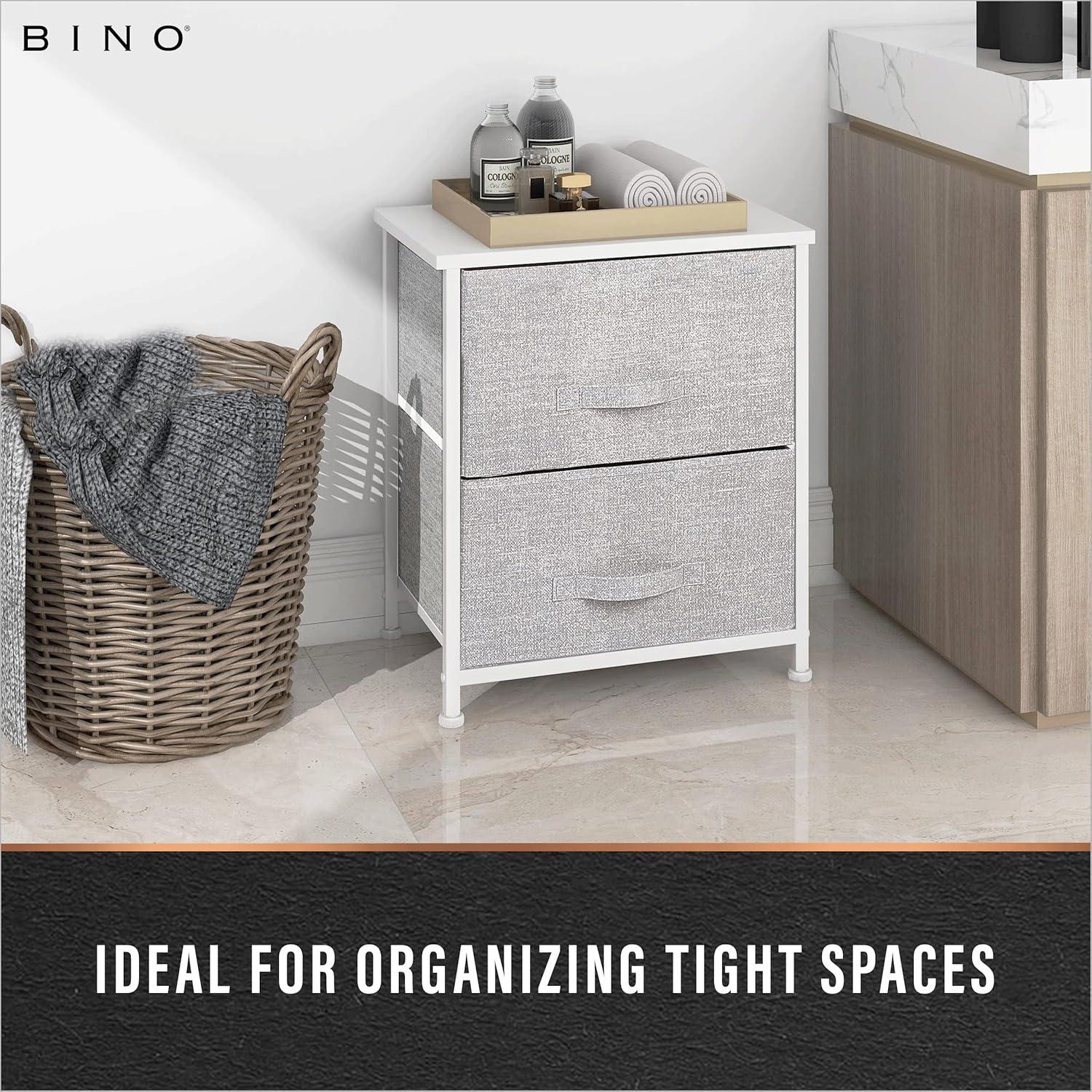 Bigroof Dresser Storage Organizer, Fabric Drawers Closet of Drawers Storage Unit for Bedroom Steel Frame Wood Top(Light Gray-7 Drawers)