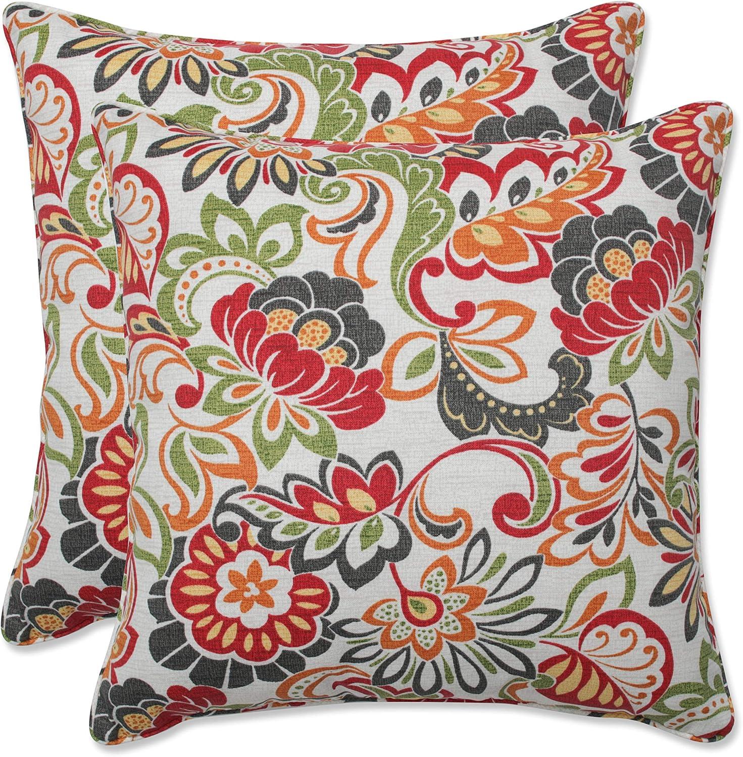 Pillow Perfect Striped Indoor/Outdoor Reversible Throw Pillow (Set of 2)