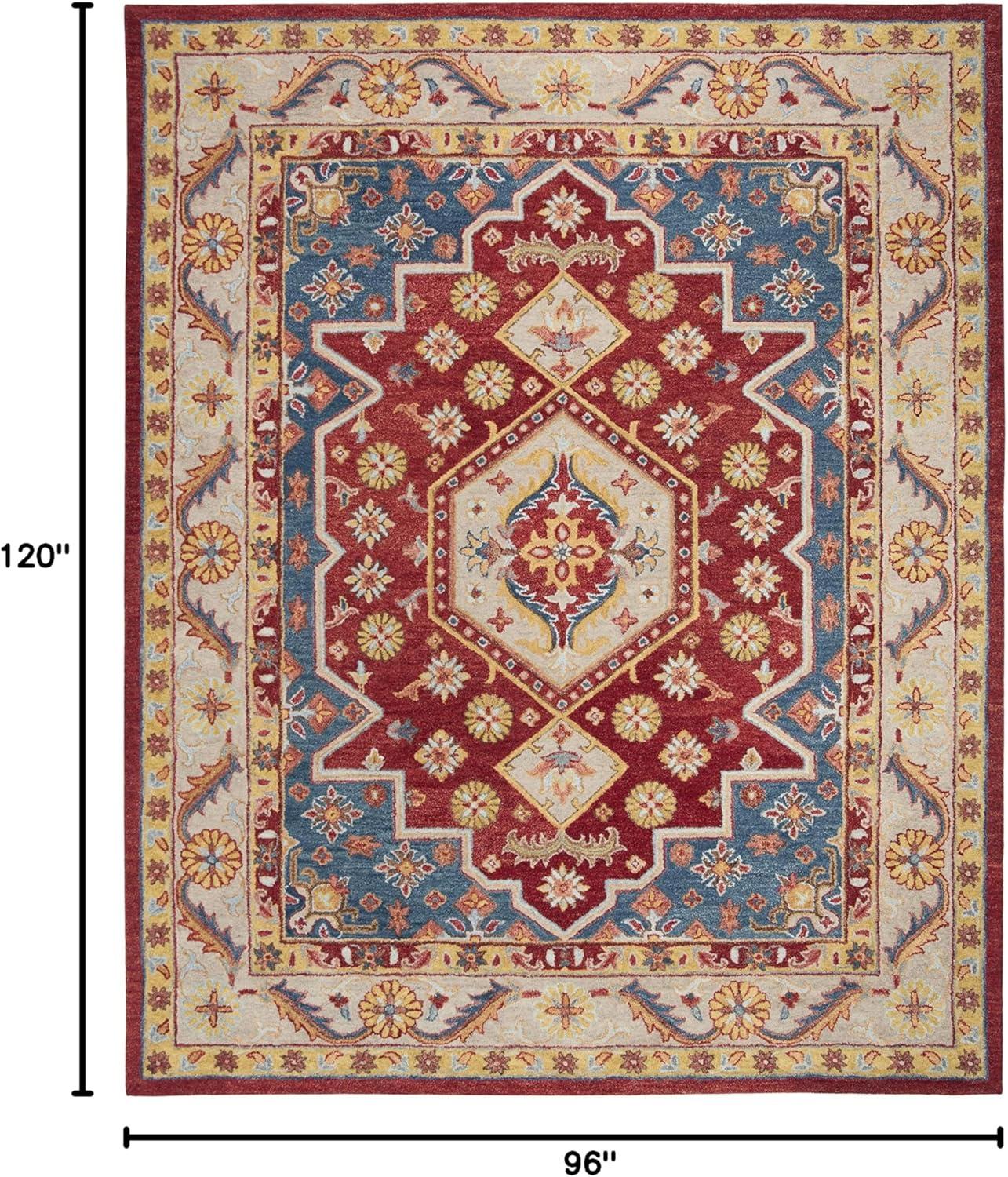 Antiquity AT503 Hand Tufted Area Rug - Red/Blue - 8'x10' - Safavieh.