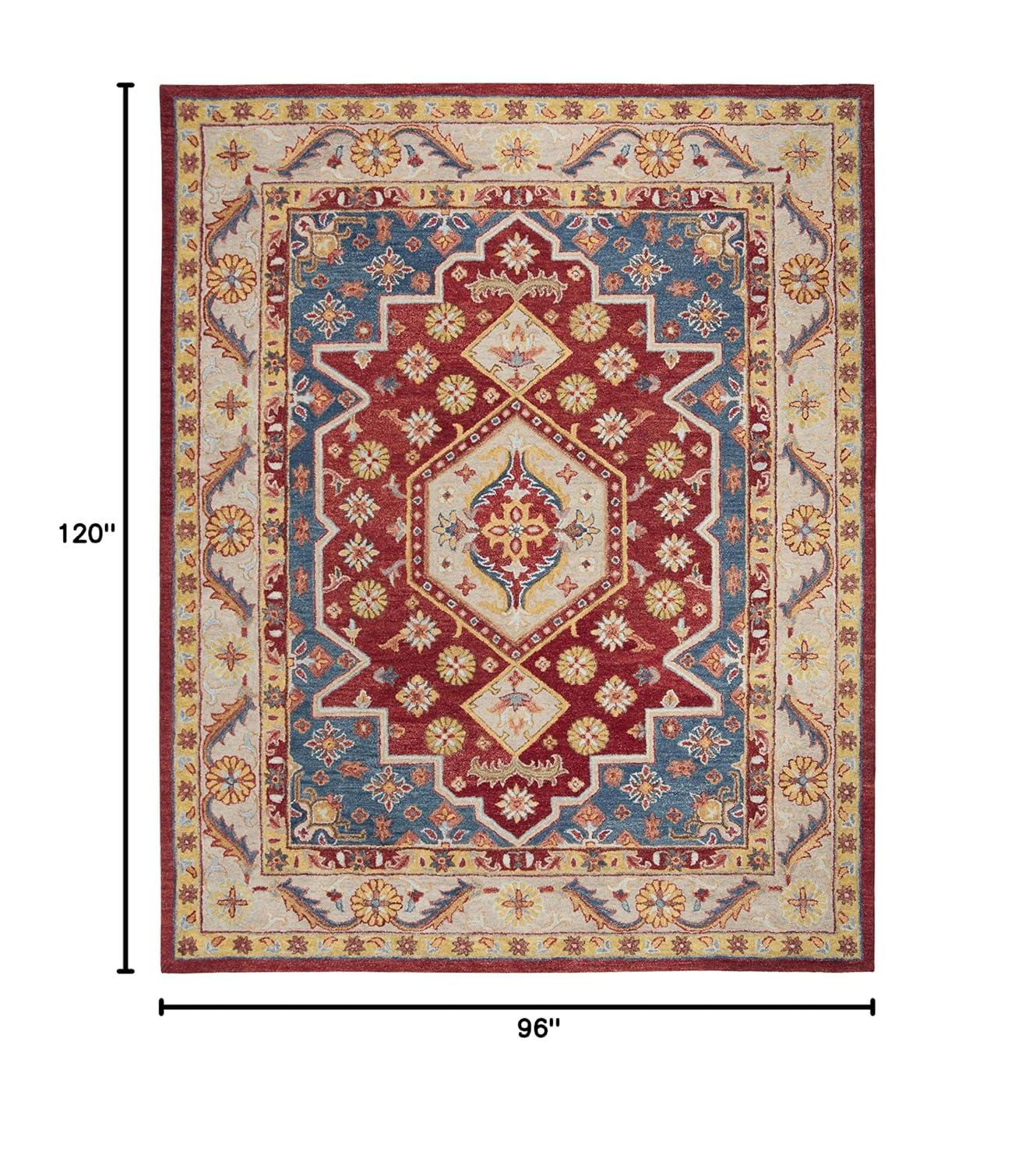 Antiquity AT503 Hand Tufted Area Rug - Red/Blue - 8'x10' - Safavieh.