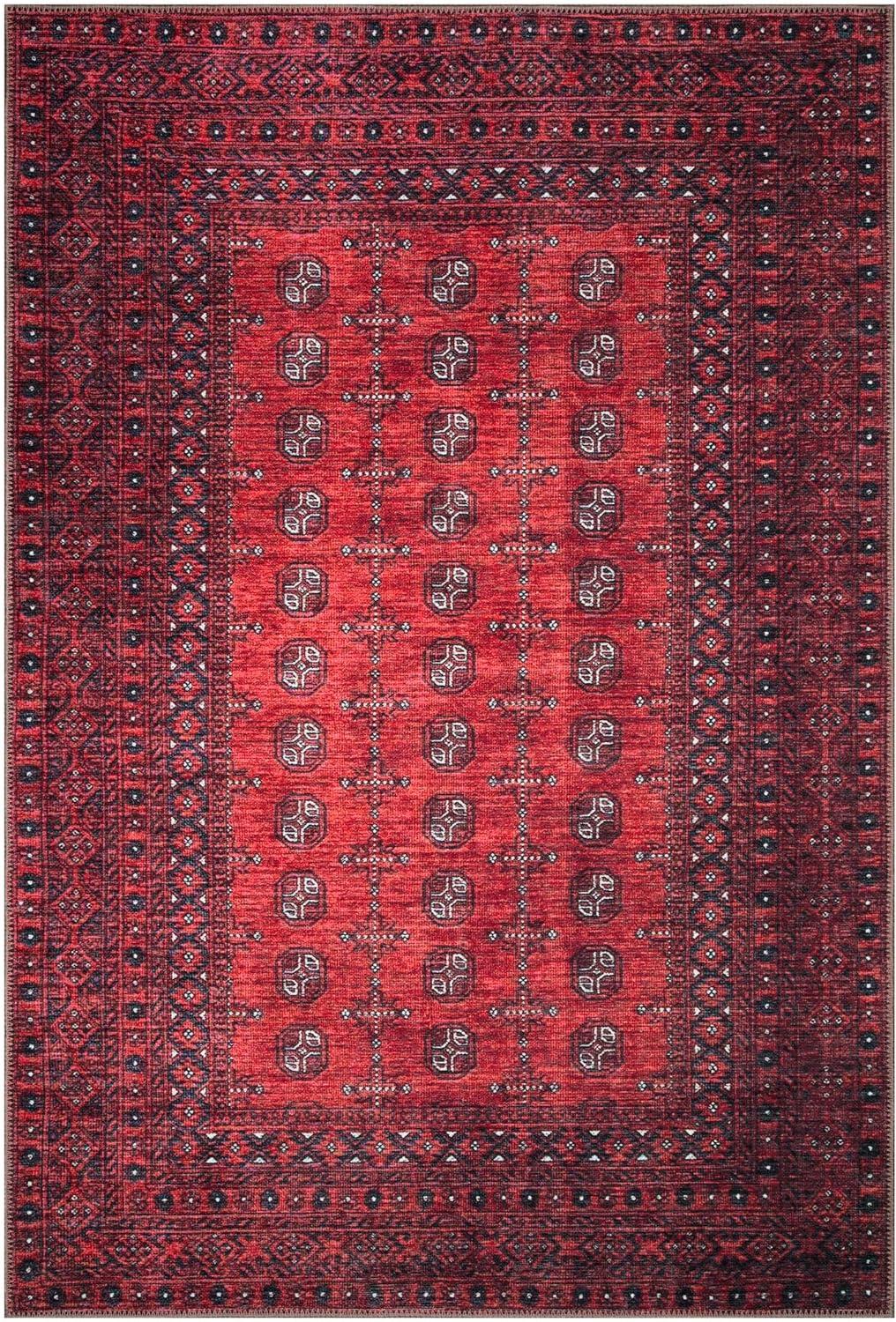 Keen Home Design Machine Washable Area Rugs with Non-slip Backing, Ideal for Hallway, Living Room, Bedroom, Kitchen and Laundry Room, Vintage Moroccan and Low Pile Rug ( 3' x 5' )