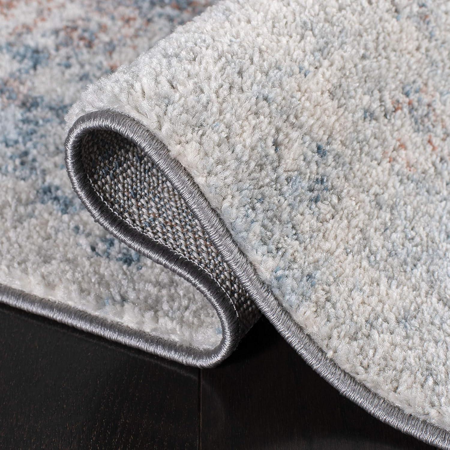 Tulum TUL209 Power Loomed Area Rug - Light Blue/Ivory - 3'x3' - Safavieh.