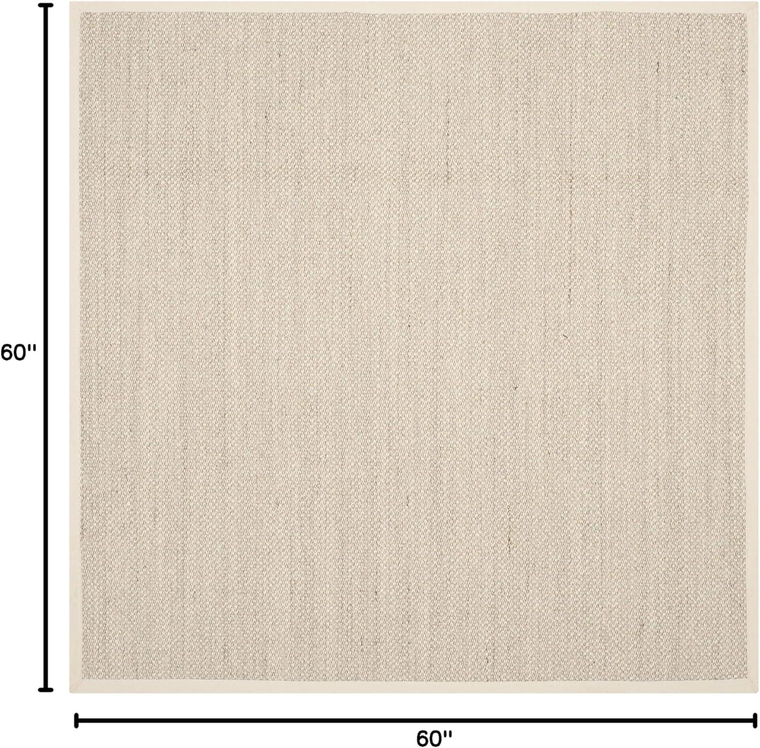 Natural Fiber NF143 Power Loomed Indoor Area Rug - Marble/Beige - 5'x5' - Safavieh