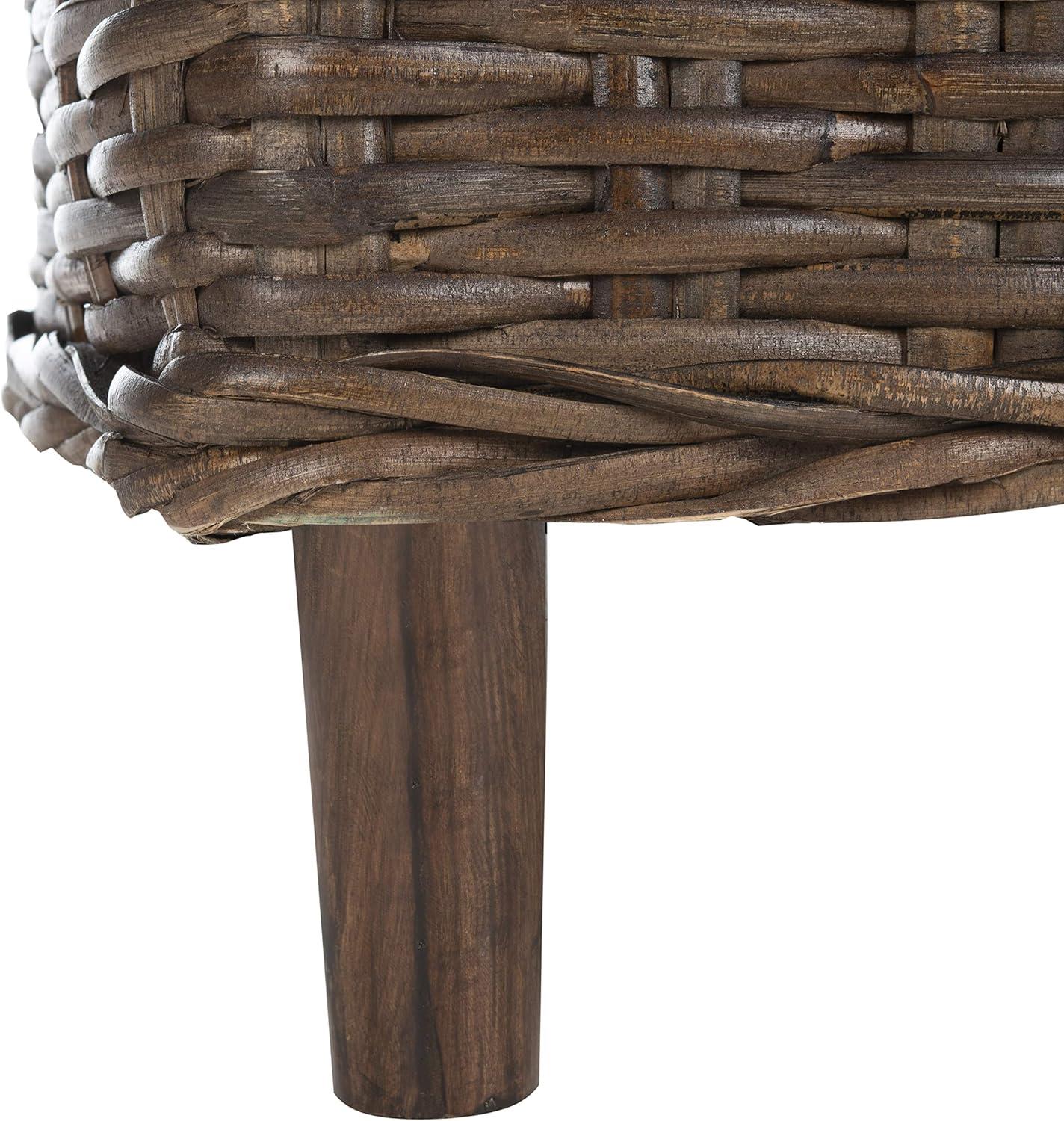 Omni Barrel Chair - FOX6501 - White/Brown - Safavieh