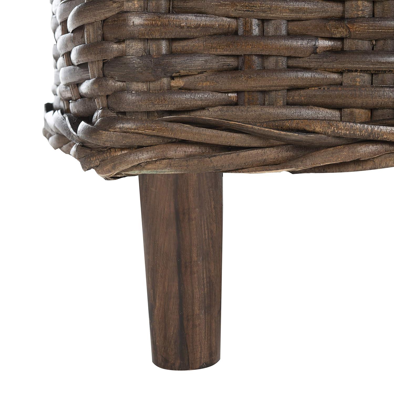 Omni Barrel Chair - FOX6501 - White/Brown - Safavieh