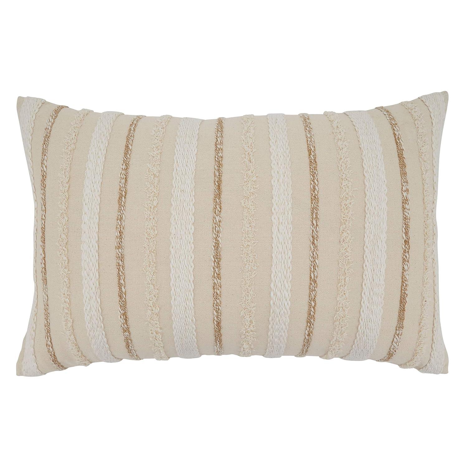 Saro Chloe Collection Appliqued Cotton Throw Pillow
