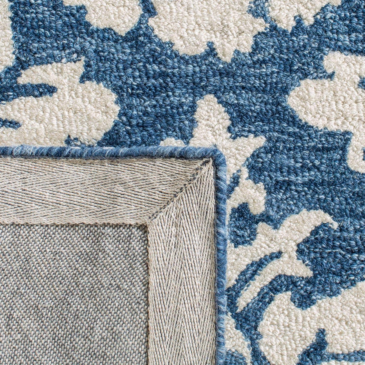 Handmade Blue Wool Tufted 9' x 12' Area Rug