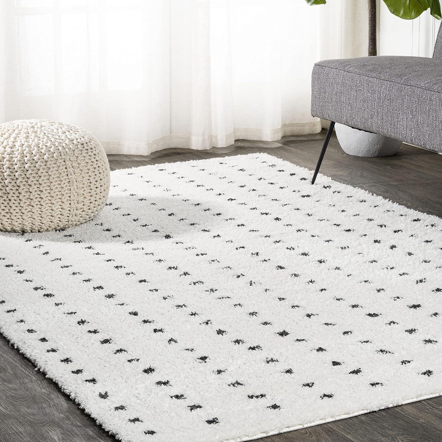 Pele Modern Geometric Dot Shag Indoor Area Rug - JONATHAN Y