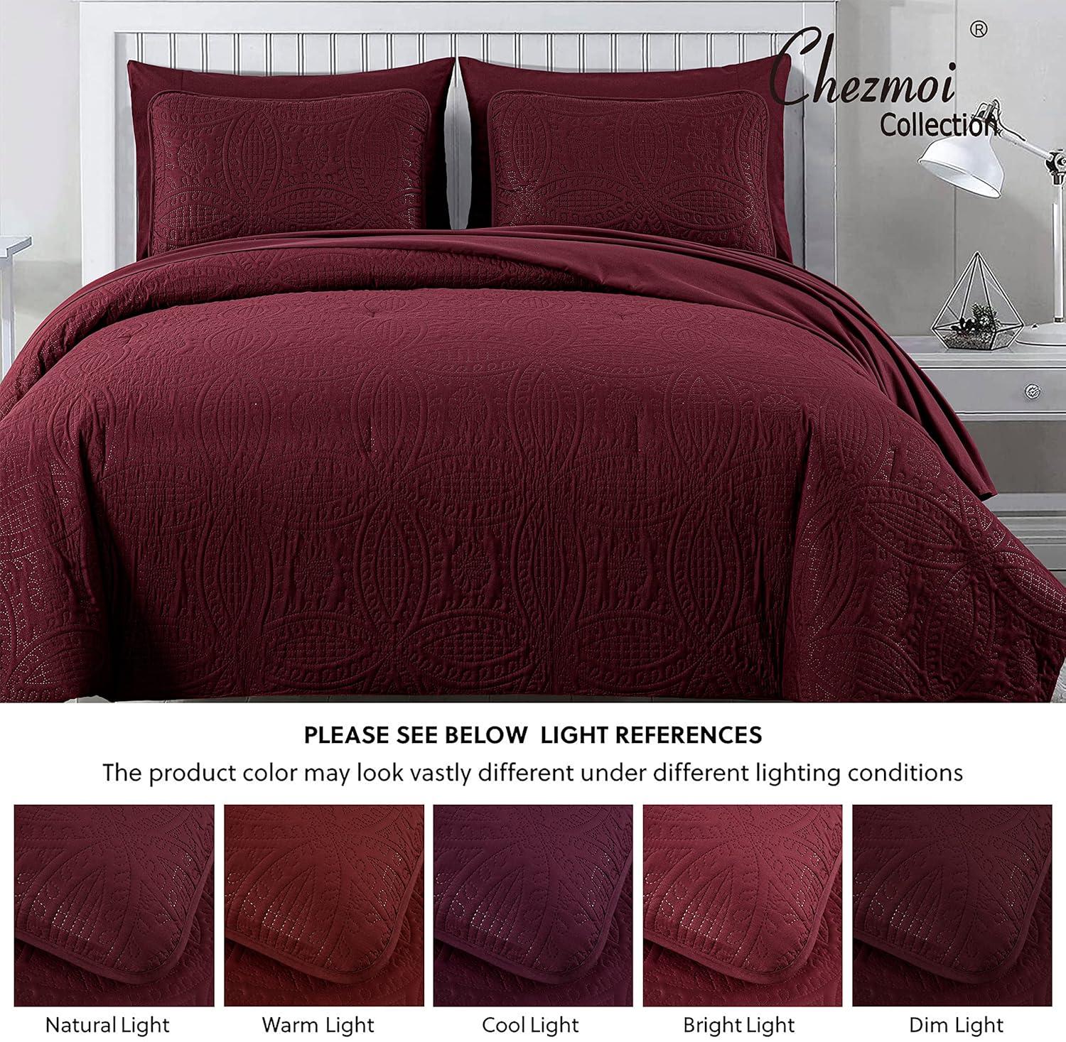 Burgundy King Microfiber Bed in a Bag Comforter Set