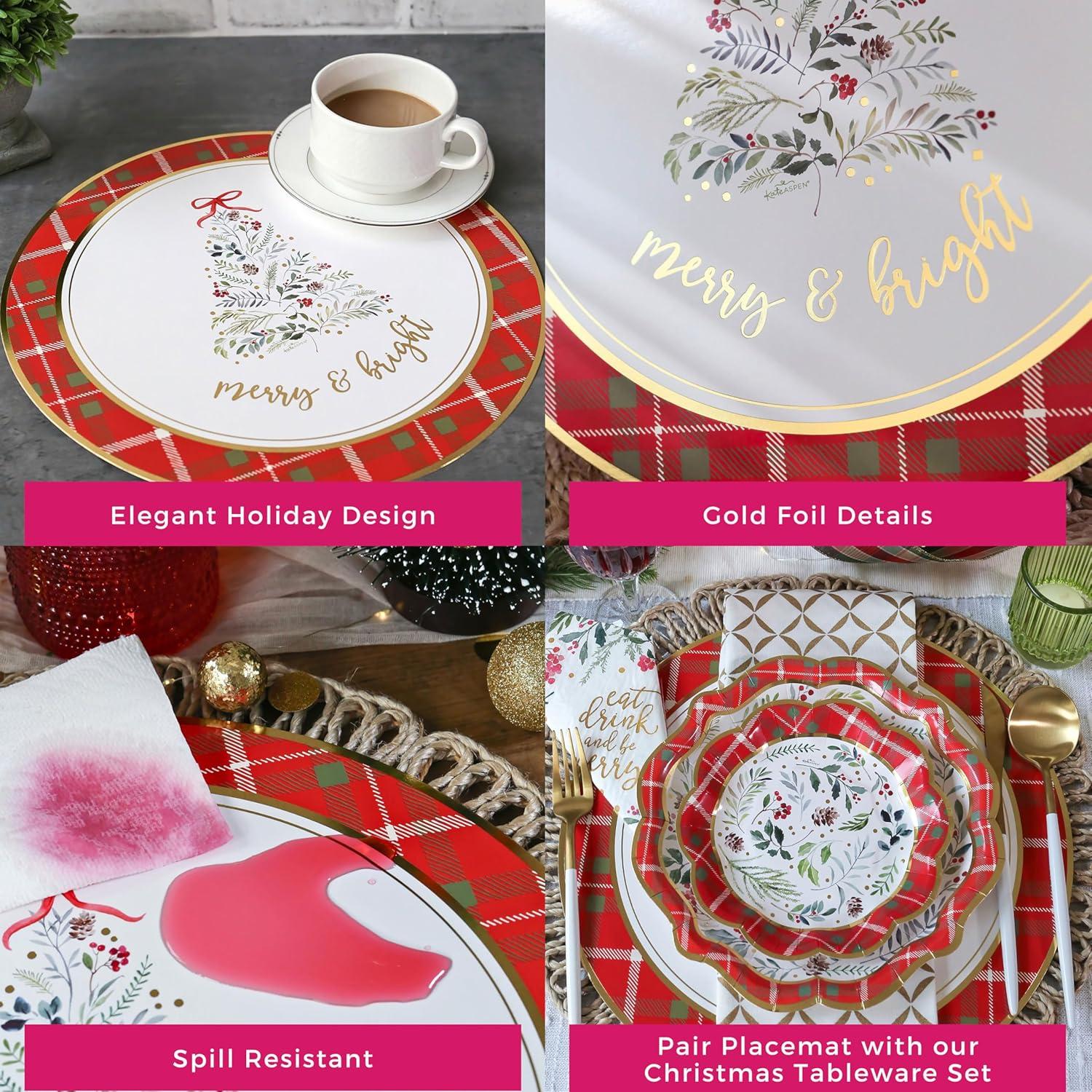 Kate Aspen Christmas 13” Charger Plate Placemat | 28665NA