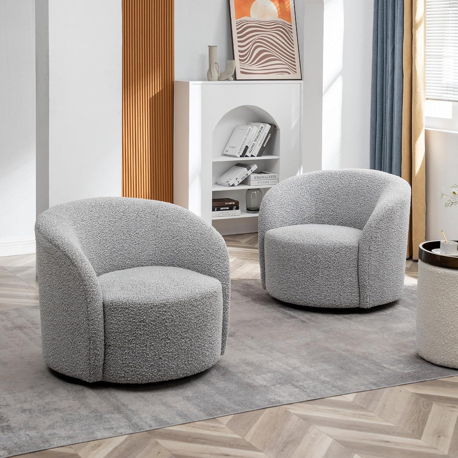 Cerutti 34" Upholstered Swivel Barrel Chair