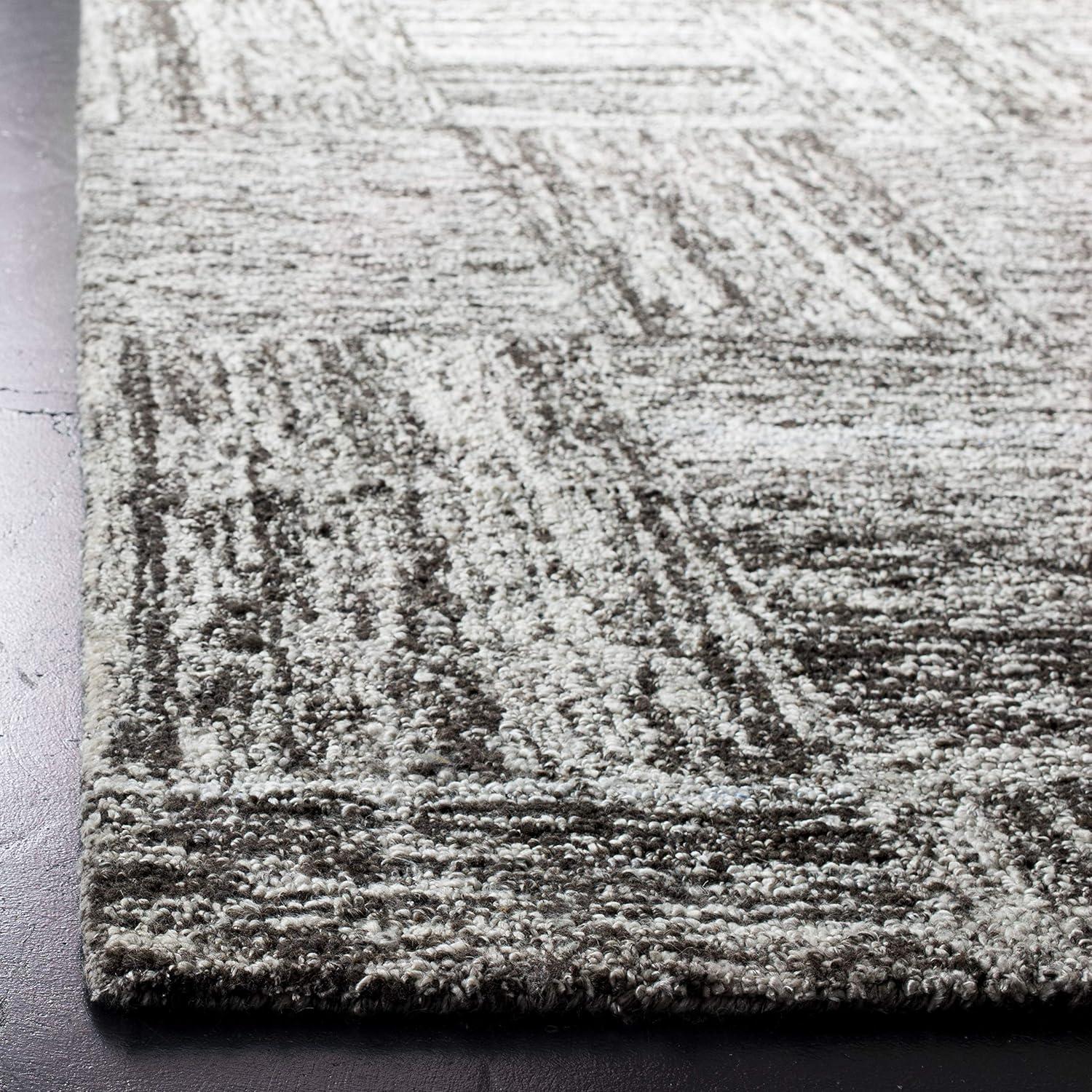 Abstract ABT601 Hand Tufted Area Rug - Ivory/Charcoal - 6'x6' - Safavieh .
