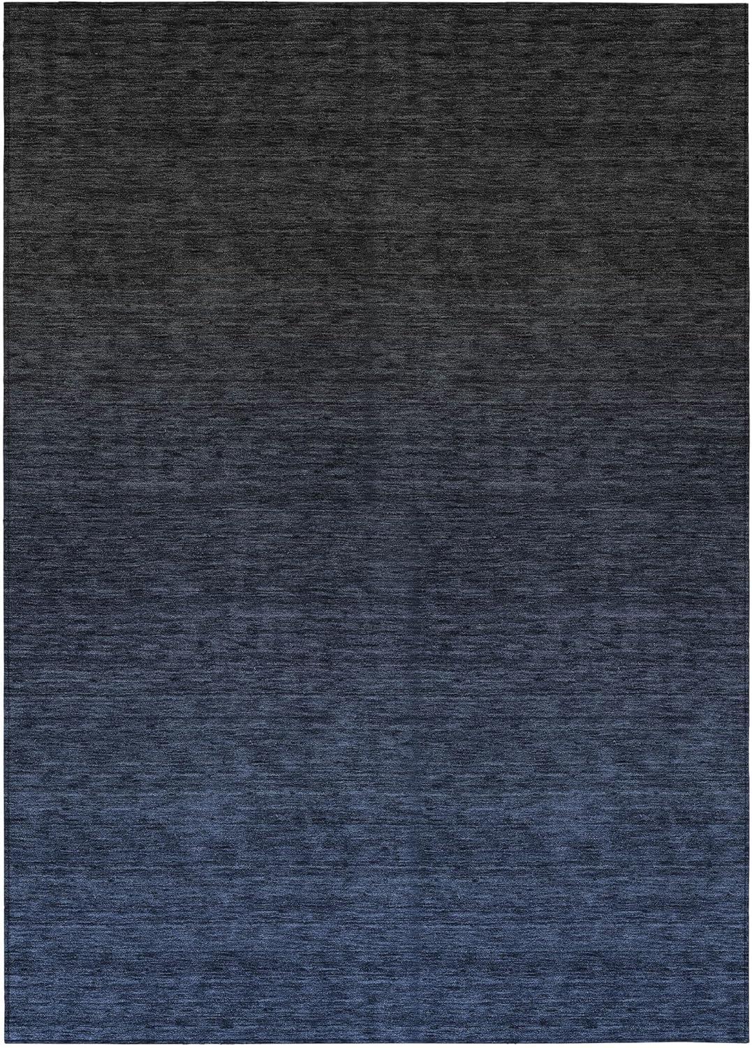 Navy Blue Synthetic Flat Woven Indoor/Outdoor Rug 3' x 5'