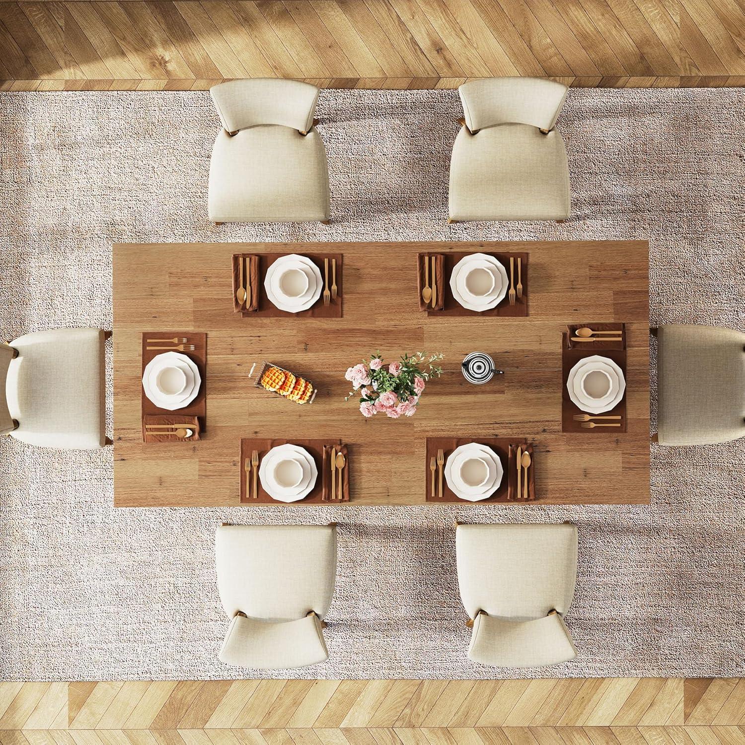 Tribesigns 63" Rectangular Dining Table for 4-6 People, Walnut