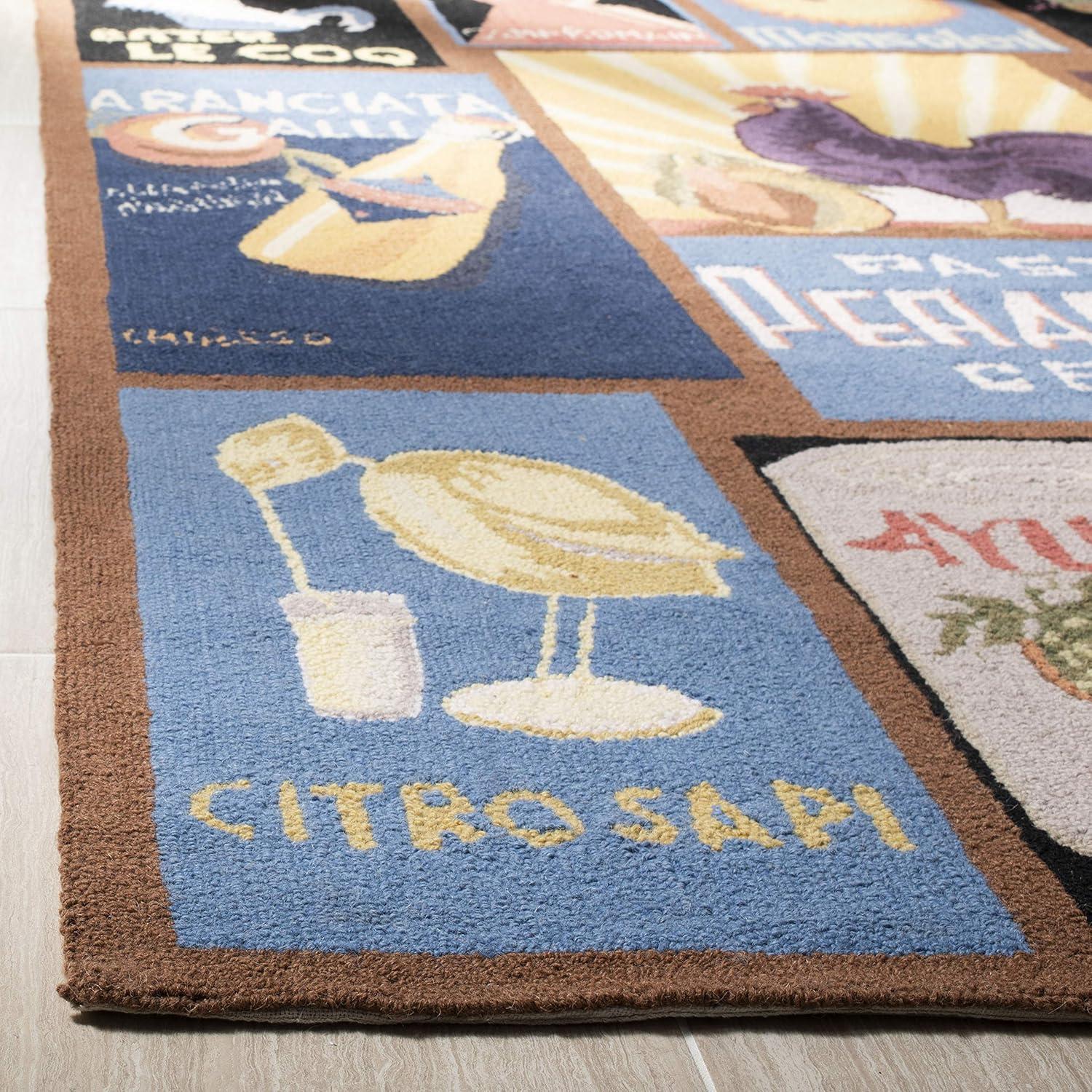 Handmade Rectangular Mocha Wool Area Rug 69" x 45"