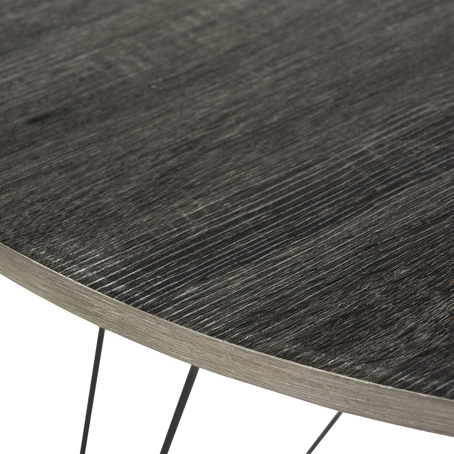 Contemporary Transitional 35" Round Dining Table in Dark Grey