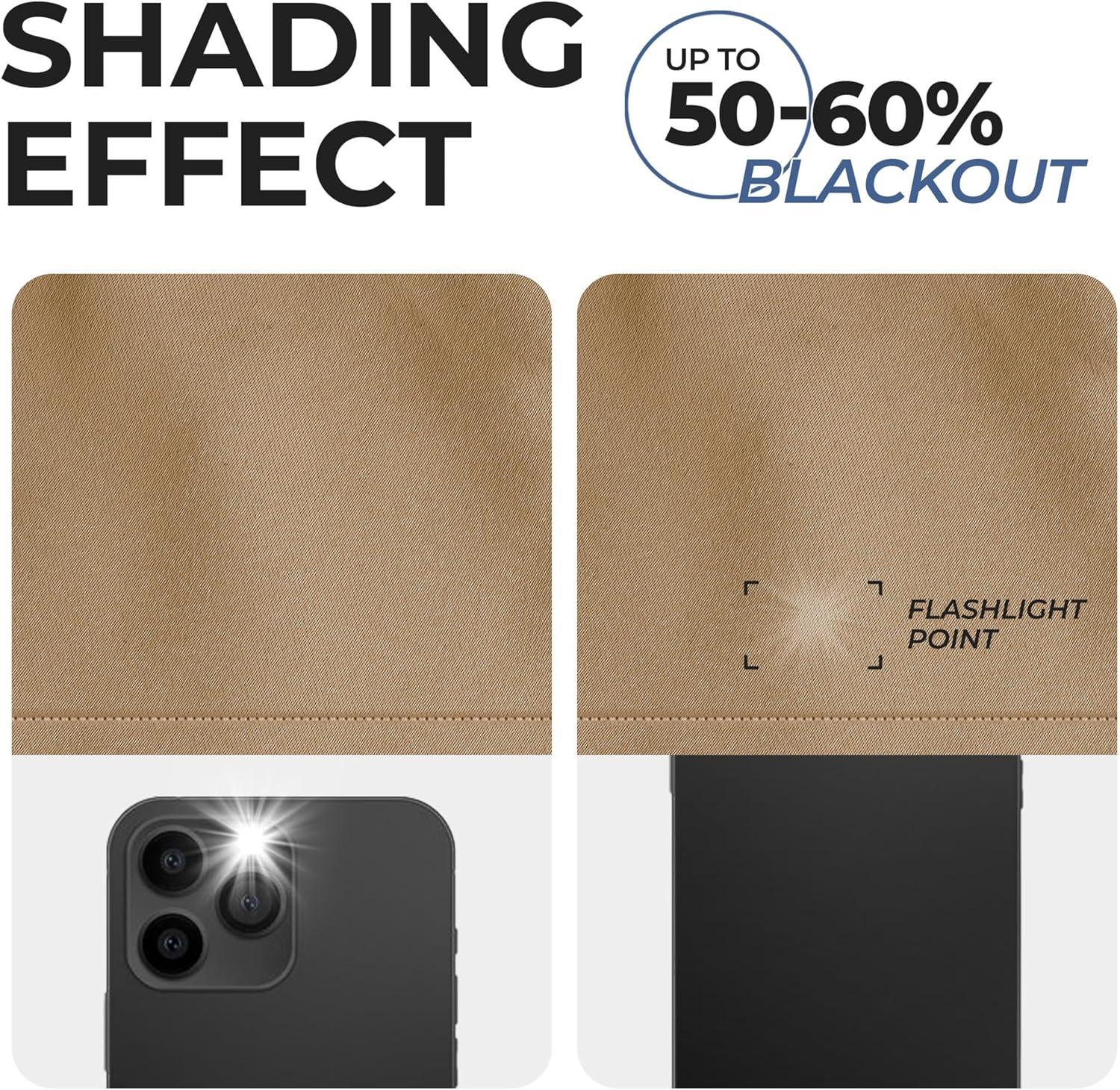 Classic Modern Solid Room Darkening Semi-Blackout Curtains, Grommets, Set of 2, 52"x63", Smoked Ash - Blue Nile Mills