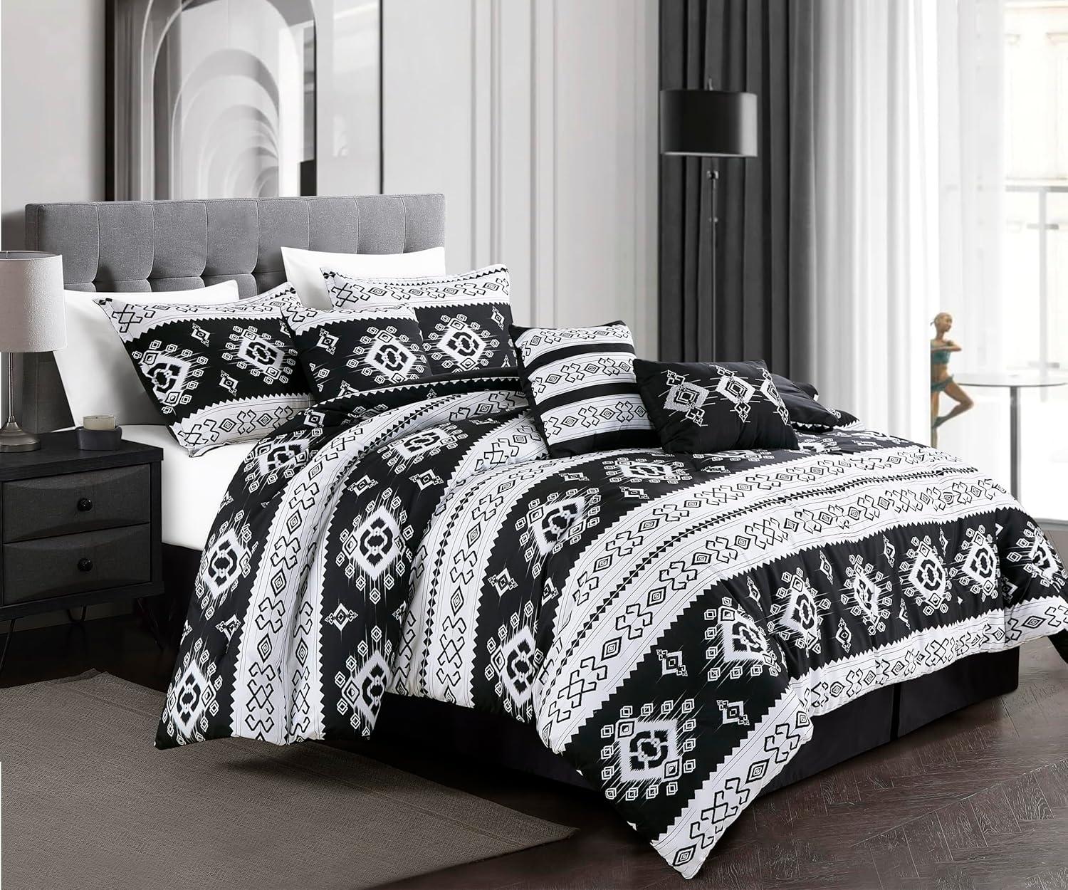 Chezmoi Collection Microfiber / Polyester Standard Geometric Shapes Comforter Set